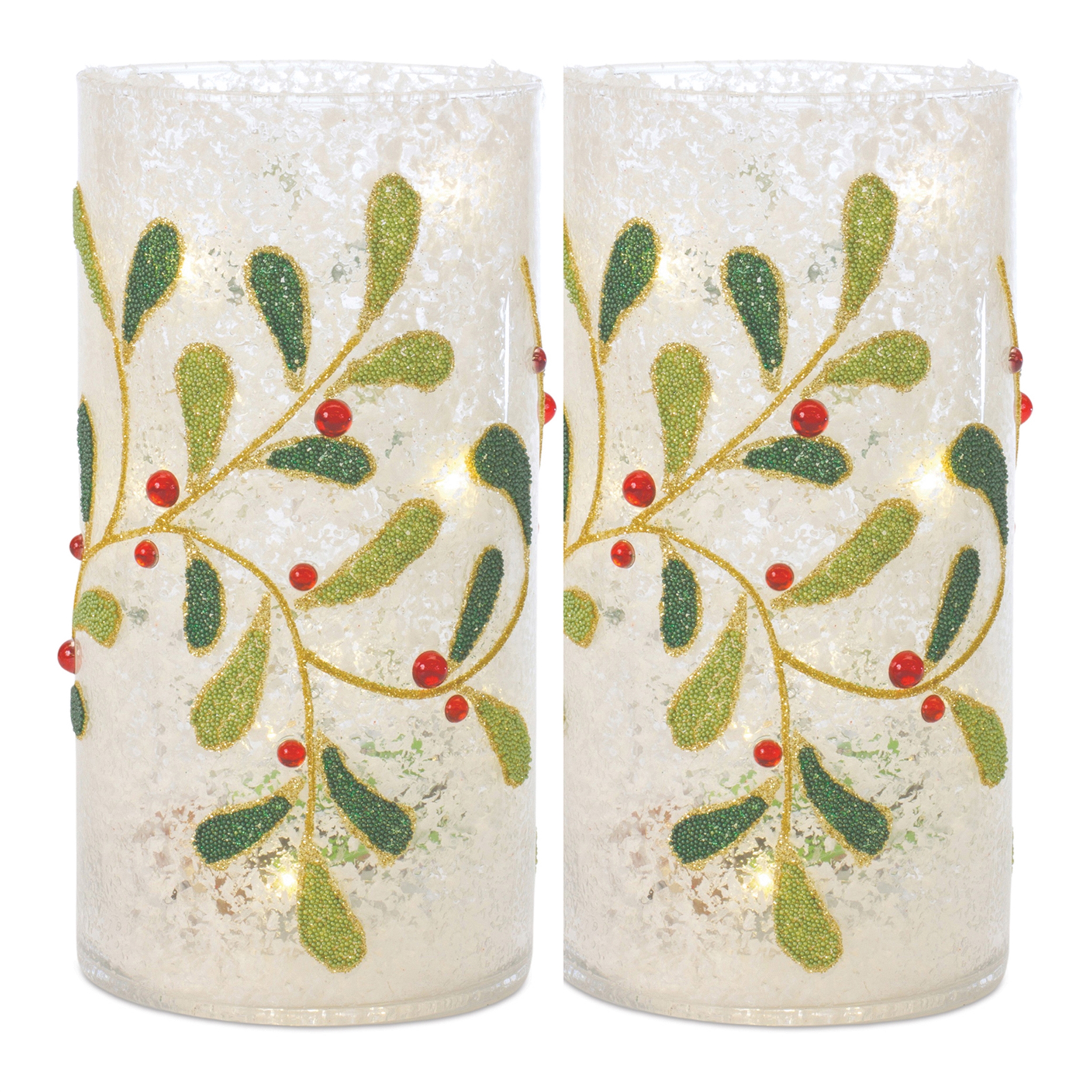 Mistletoe Candle Holder (Set of 2) 7.75