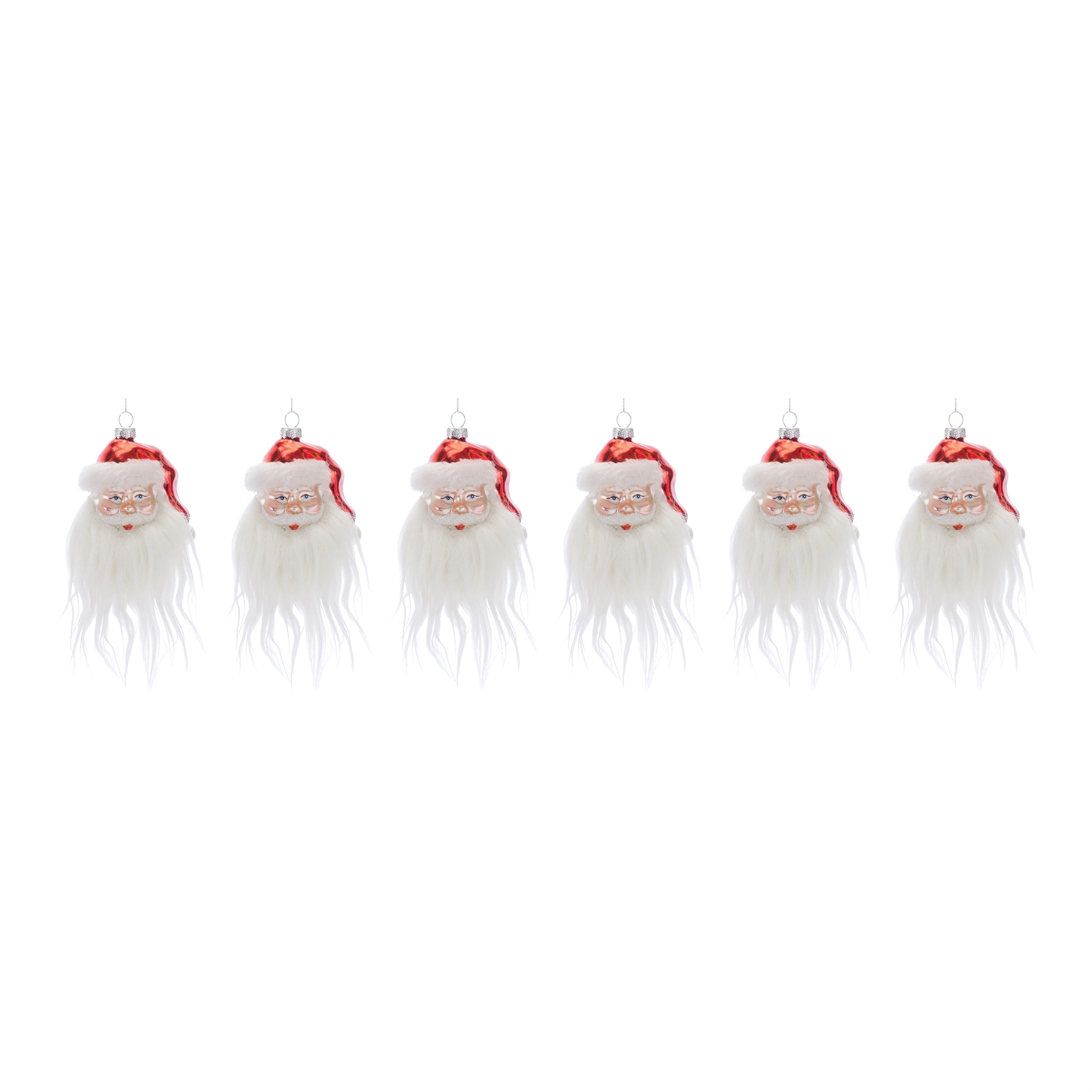 Santa Head Ornament (Set of 6) 4.75