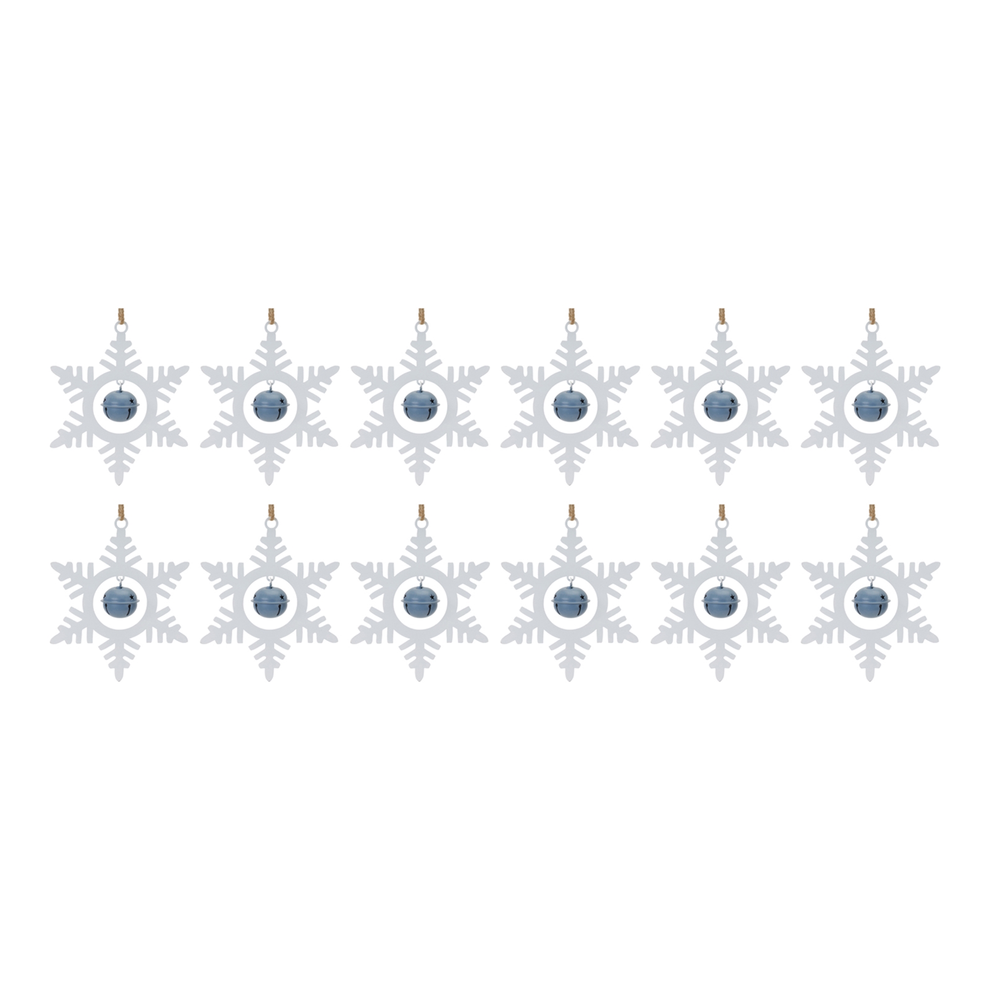 Snowflake Ornament w/Bell (Set of 12) 6.5