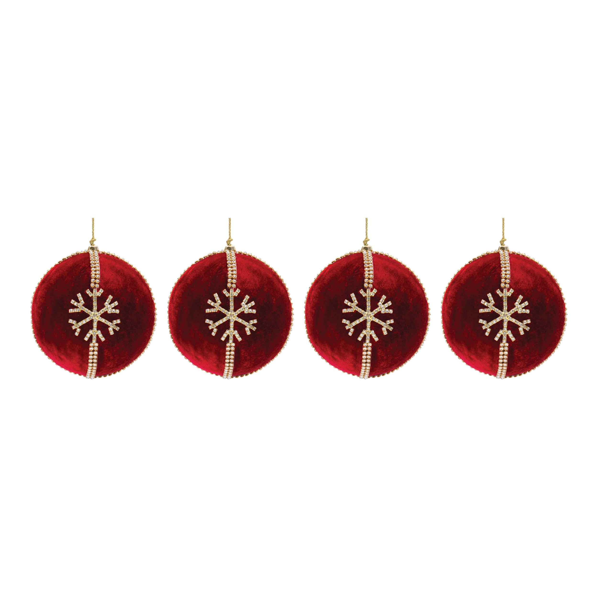 Ball Ornament w/Snowflake (Set of 4) 4