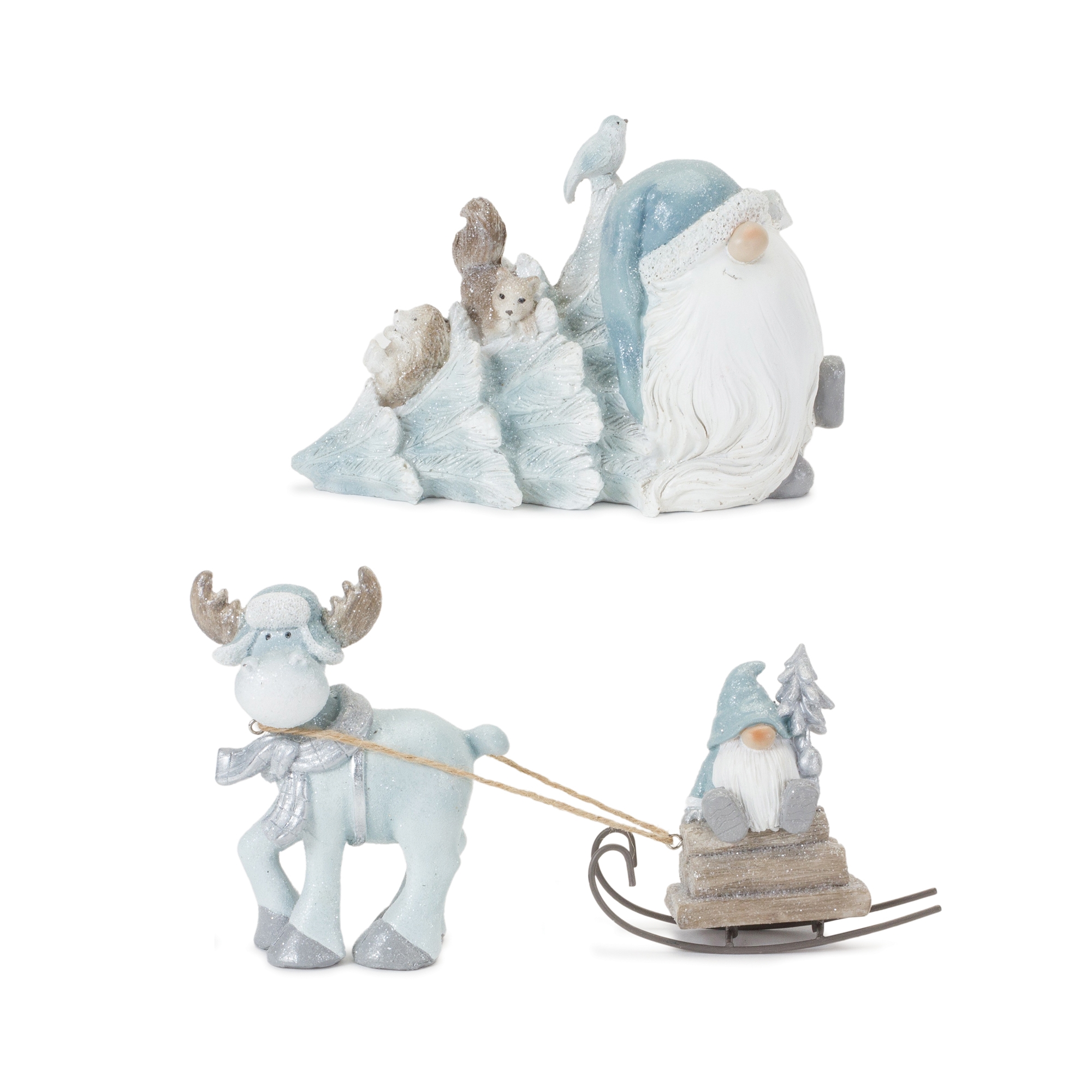 Gnome w/Tree and Reindeer (Set of 2) 4.75