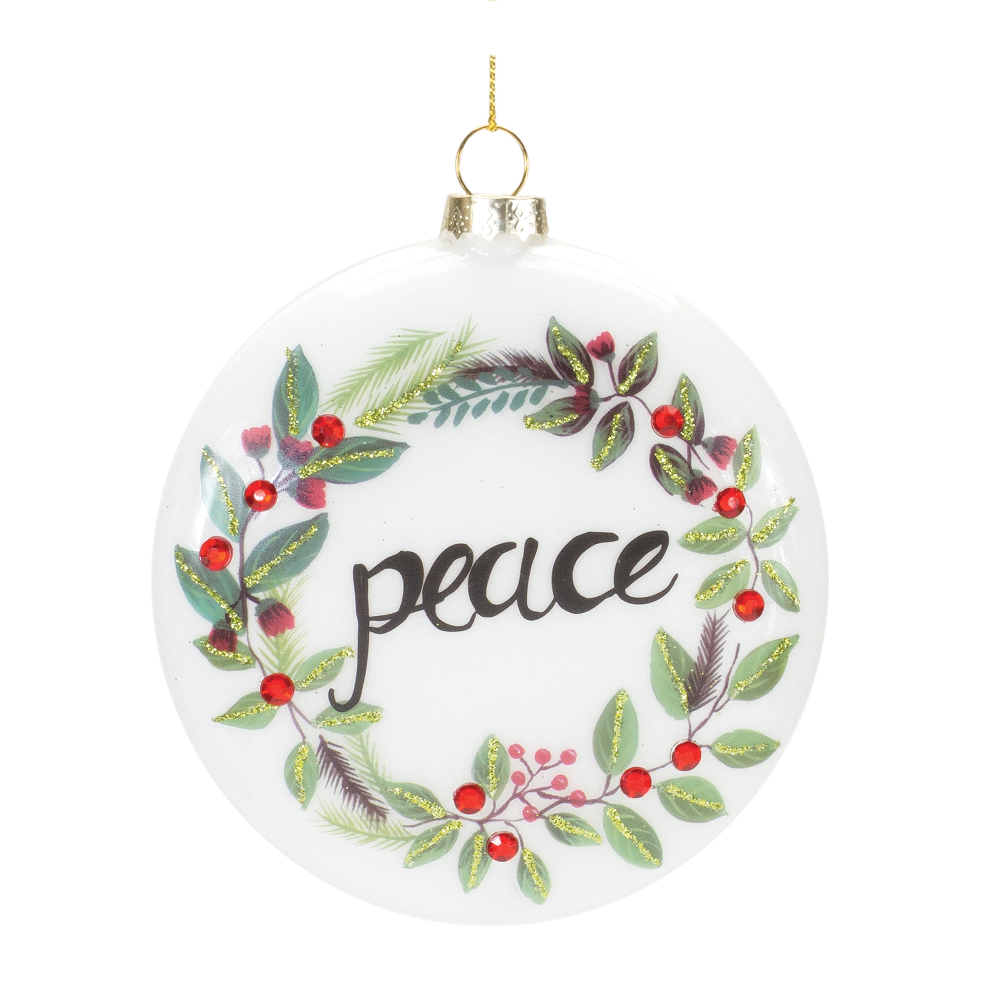 Peace and Noel Disc Ornament (Set of 12) 4.25