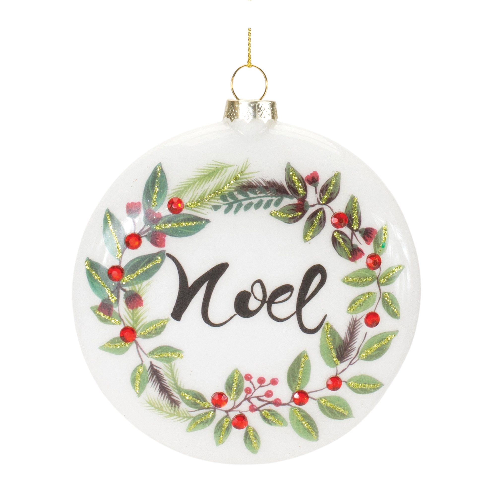 Peace and Noel Disc Ornament (Set of 12) 4.25