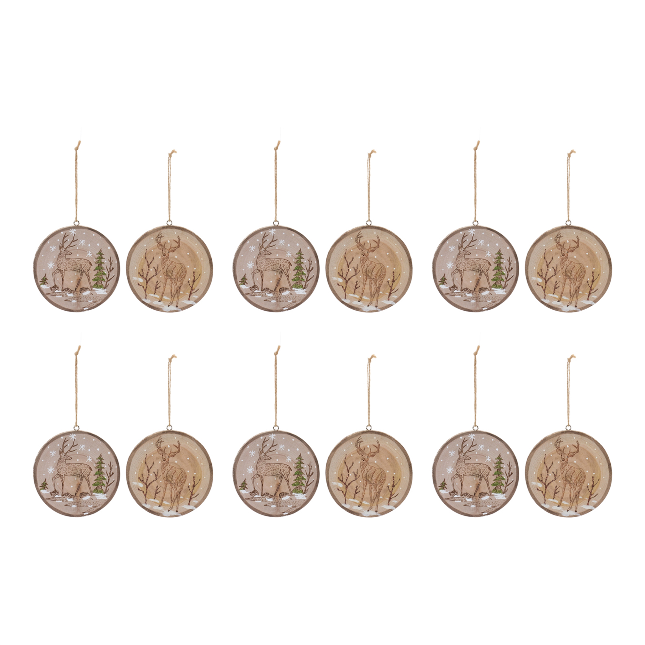 Deer Disc Ornament (Set of 12) 4
