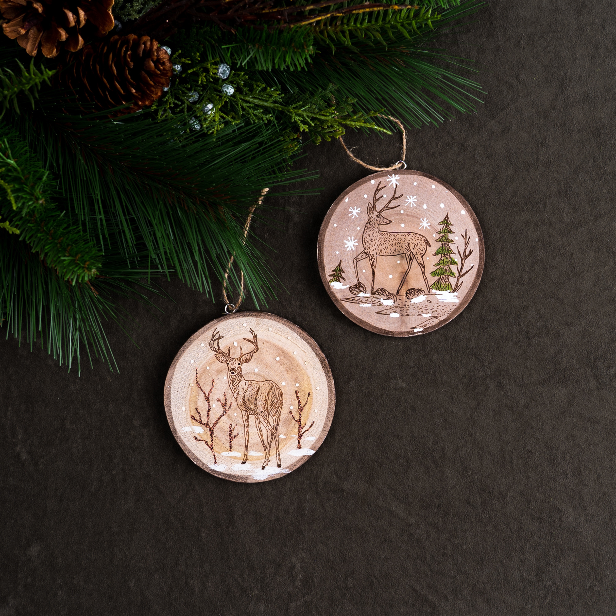 Deer Disc Ornament (Set of 12) 4