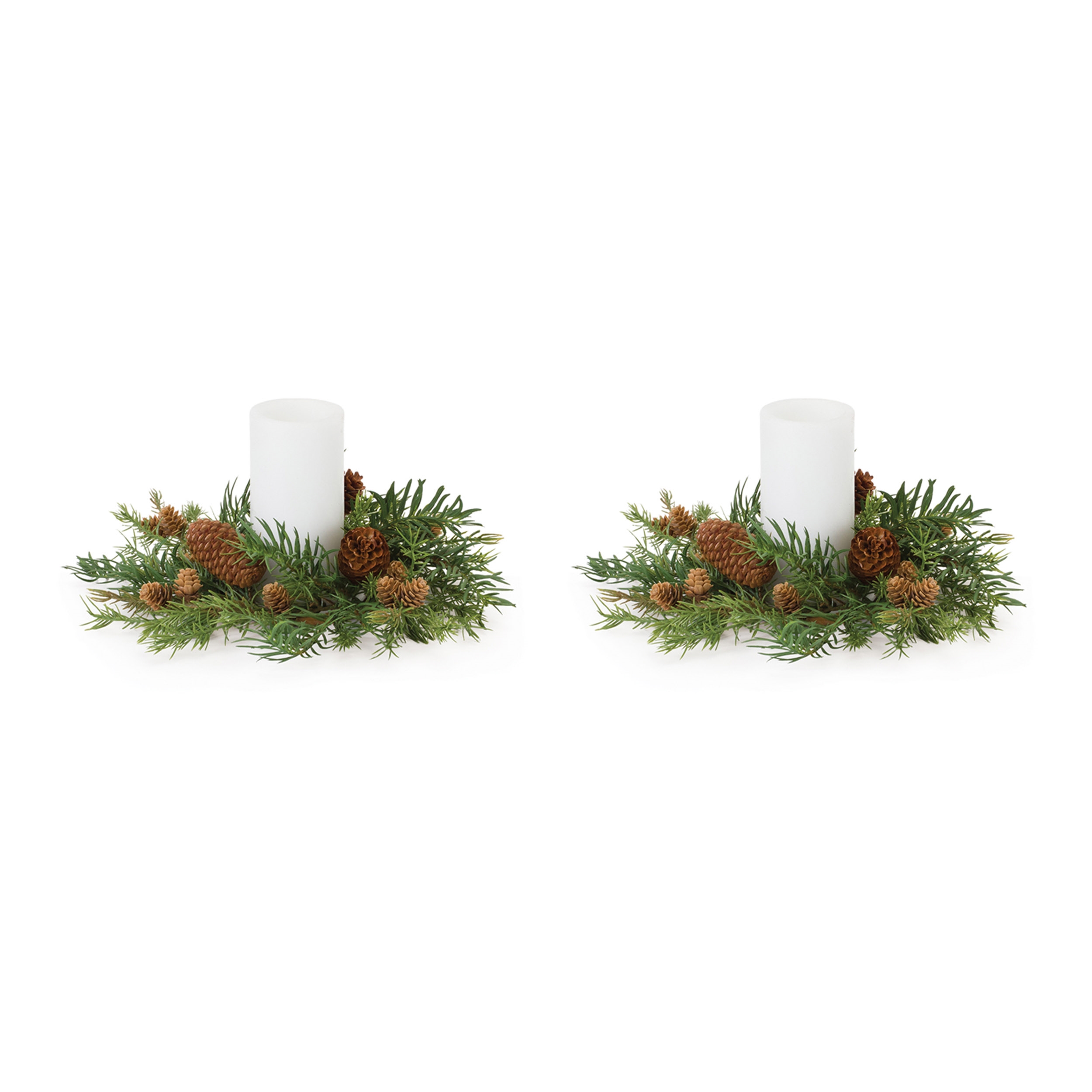 Pine Candle Ring (Set of 2) 12