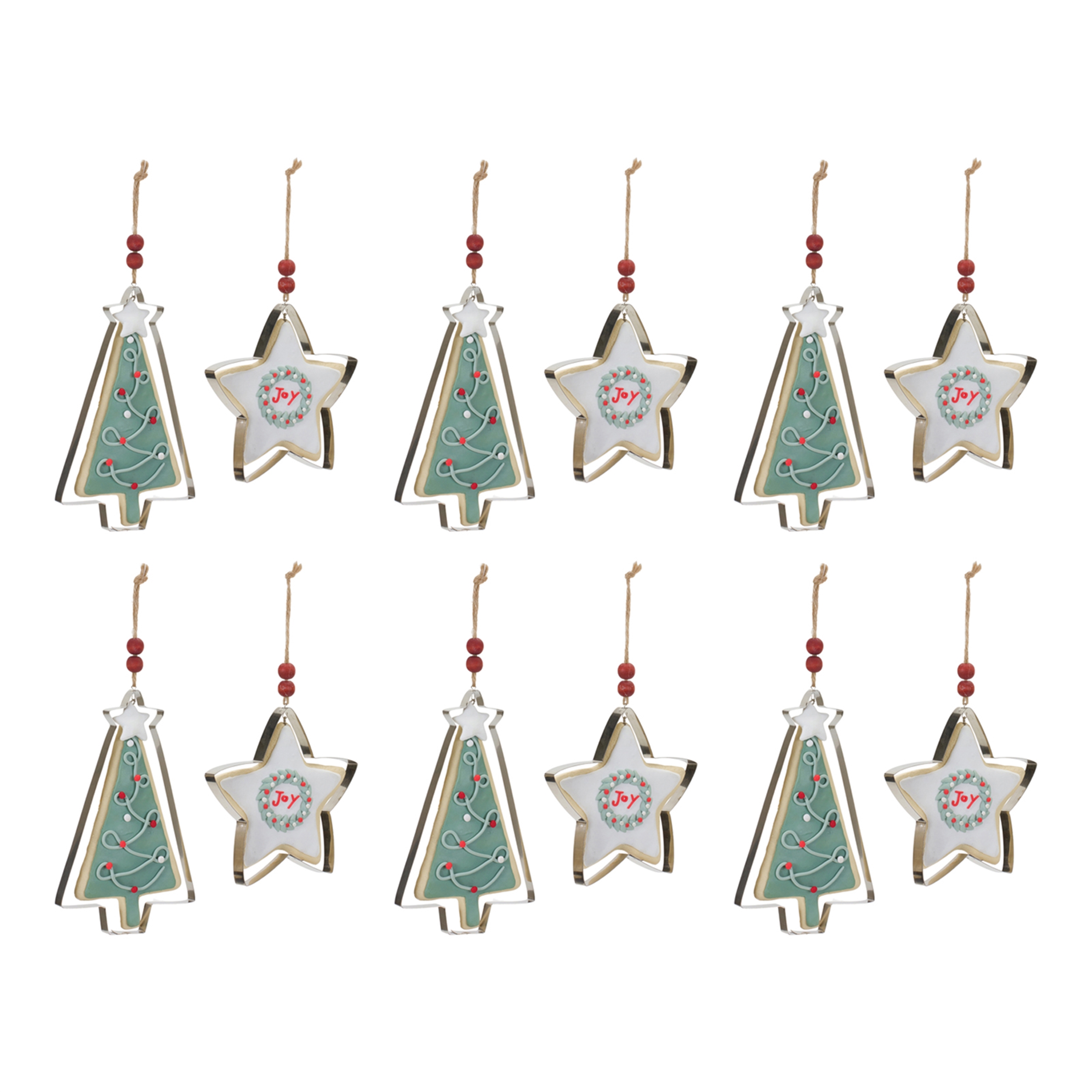 Cookie and Cookie Cutter Ornament (Set of 12) 4.5