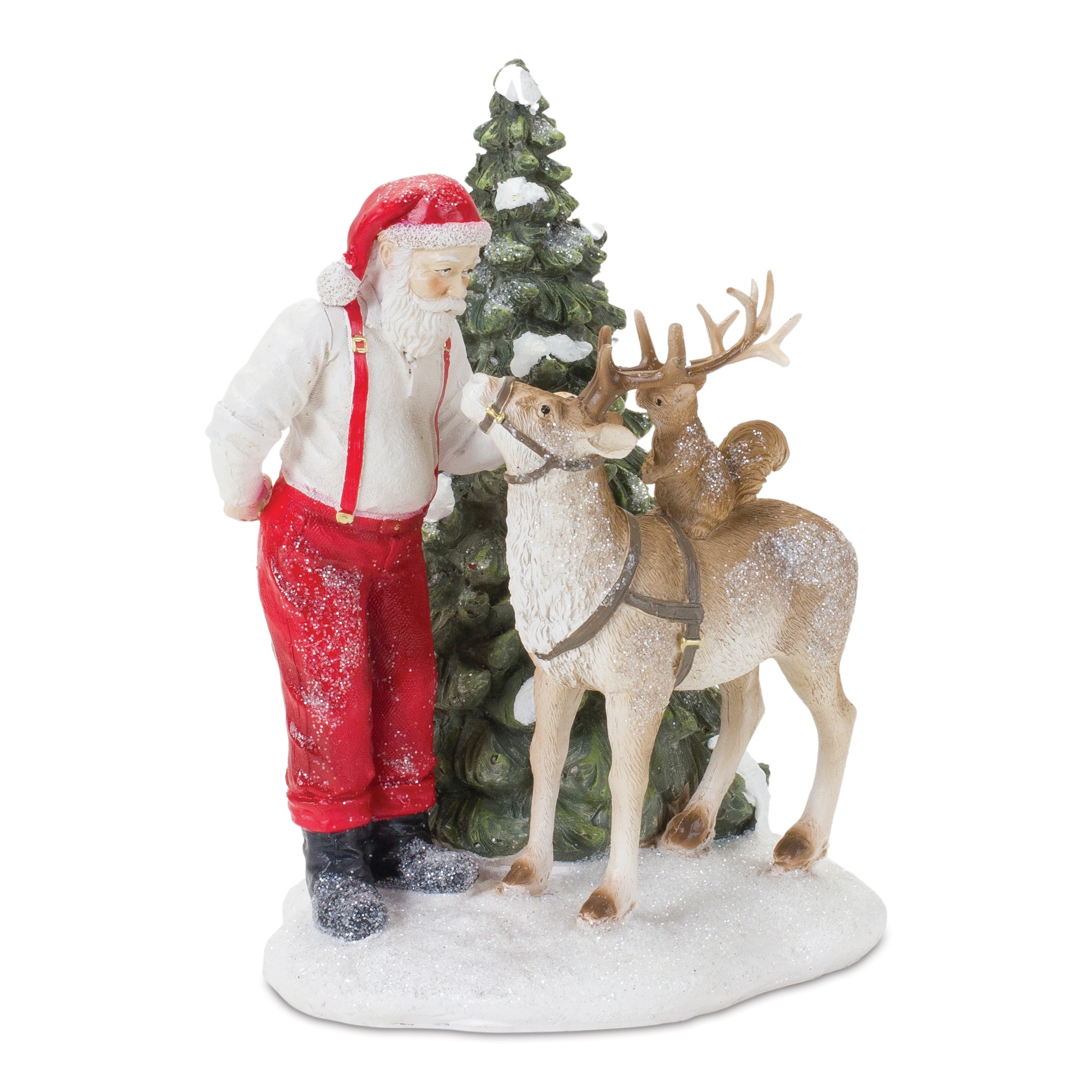 Santa w/Animals (Set of 2) 7.75