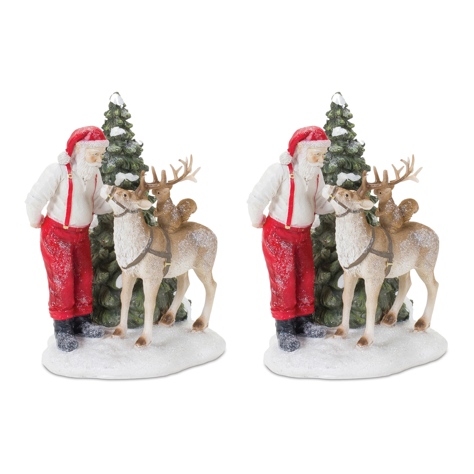 Santa w/Animals (Set of 2) 7.75