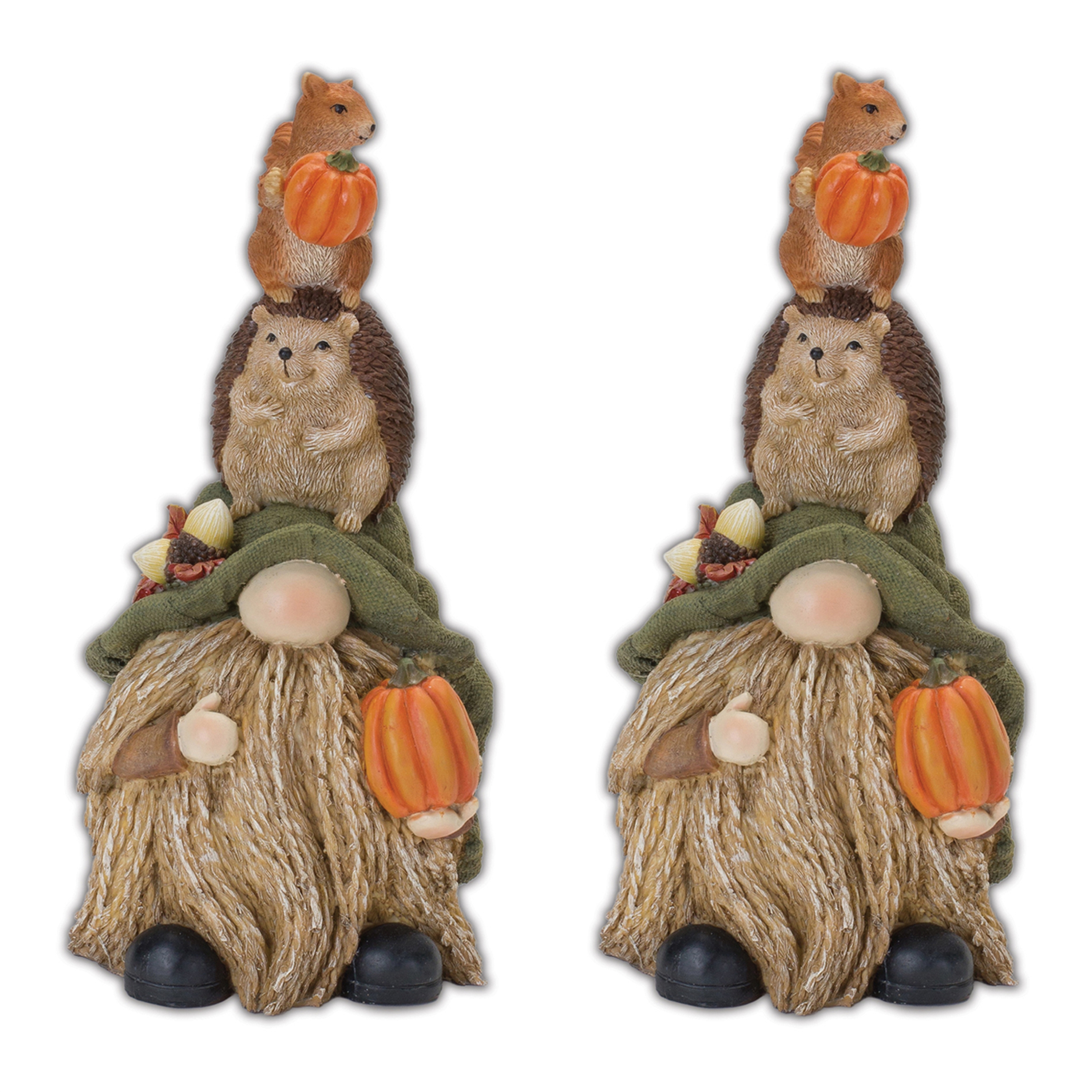 Fall Gnome Stack w/Animals (Set of 2) 11