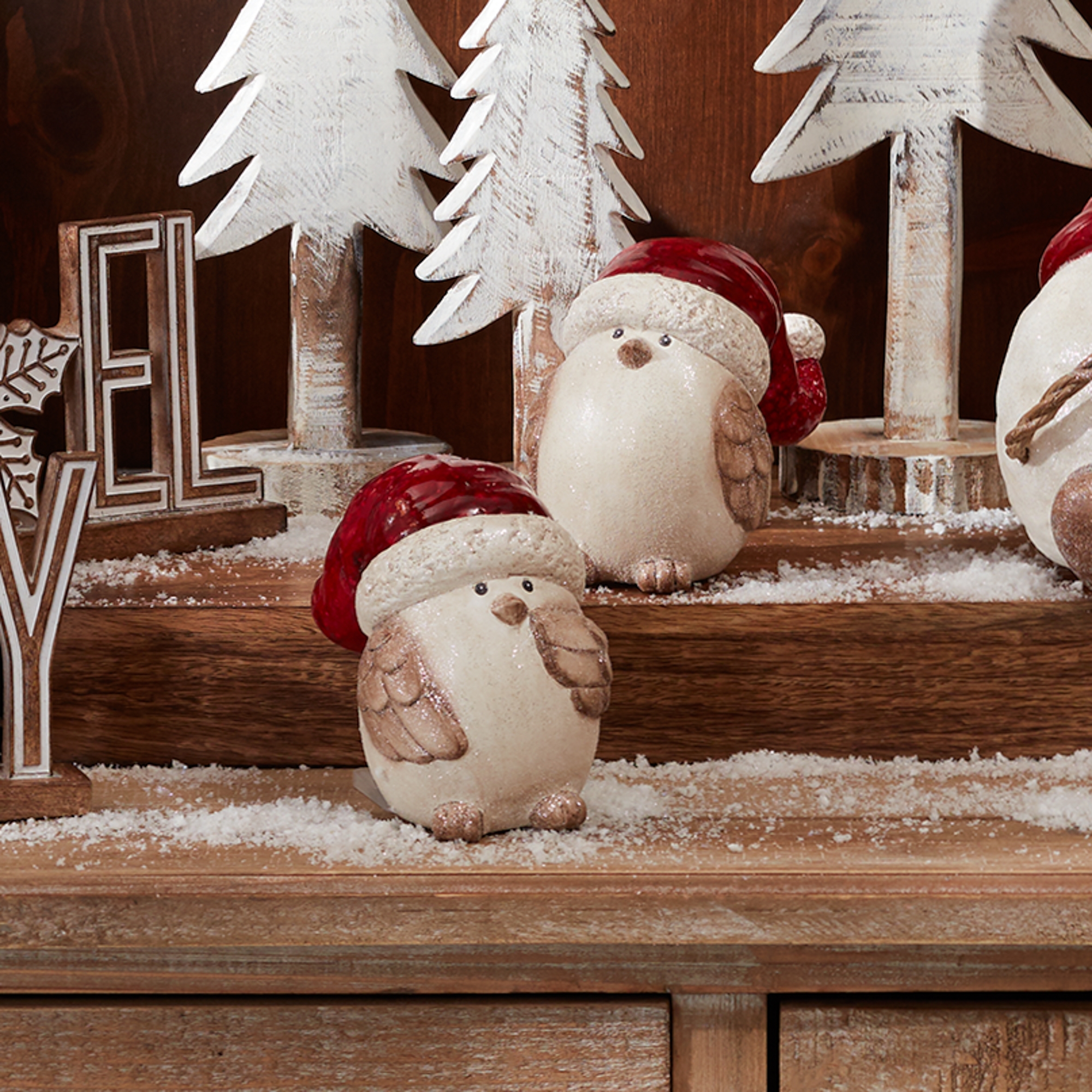 Bird w/Santa Hat (Set of 6) 4.25