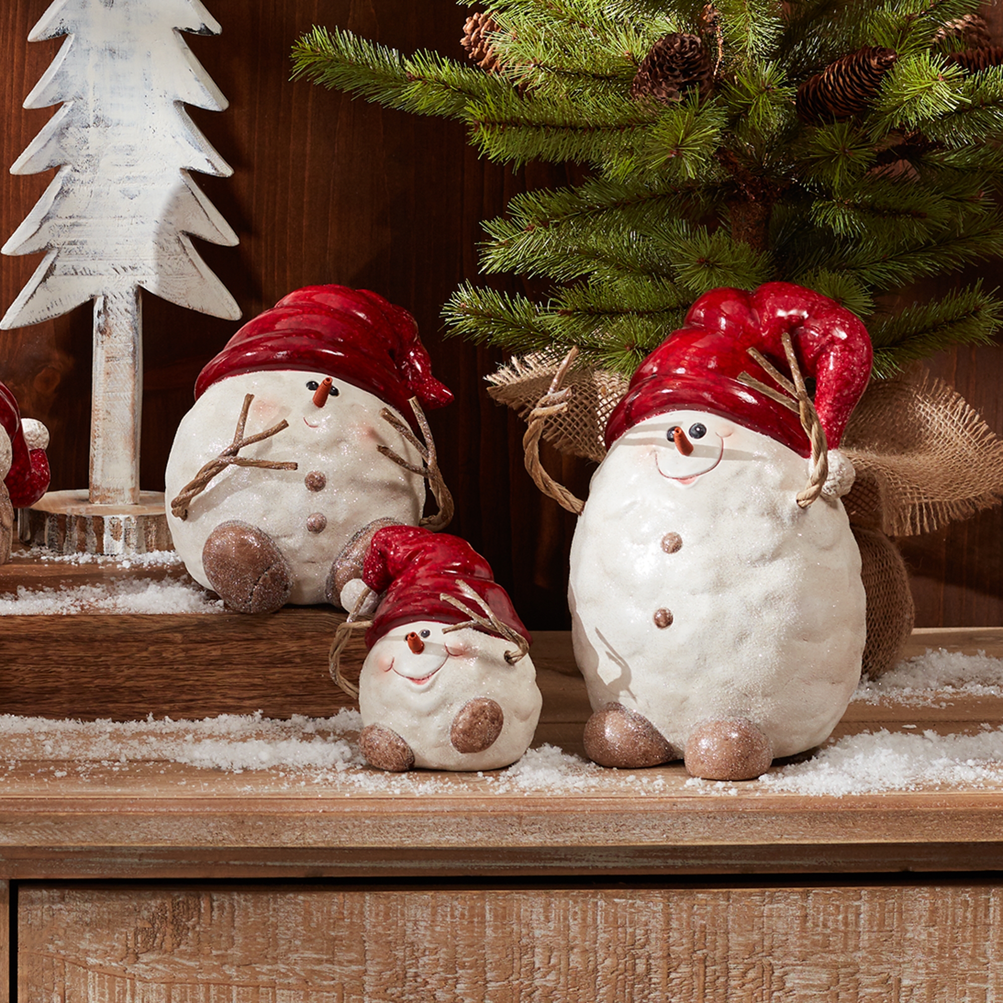Snowman w/Santa Hat (Set of 3) 4