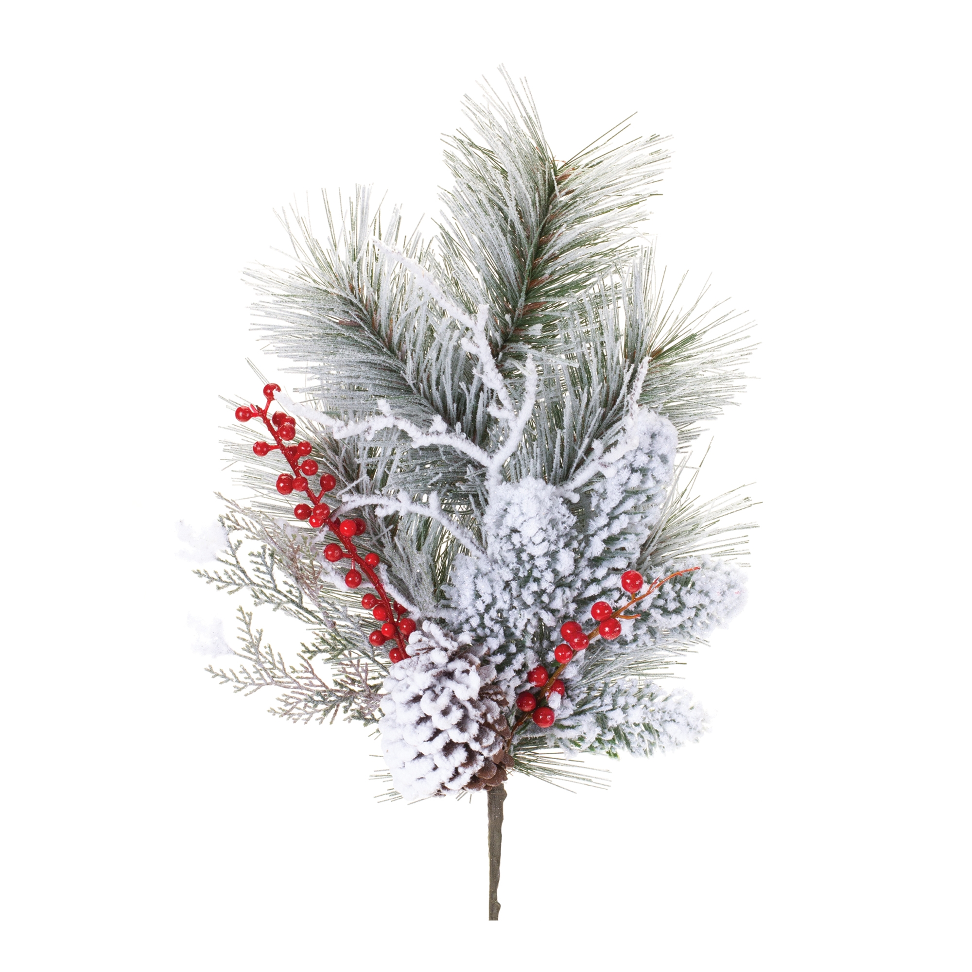 Snowy Pine w/Berry Spray (Set of 2) 20