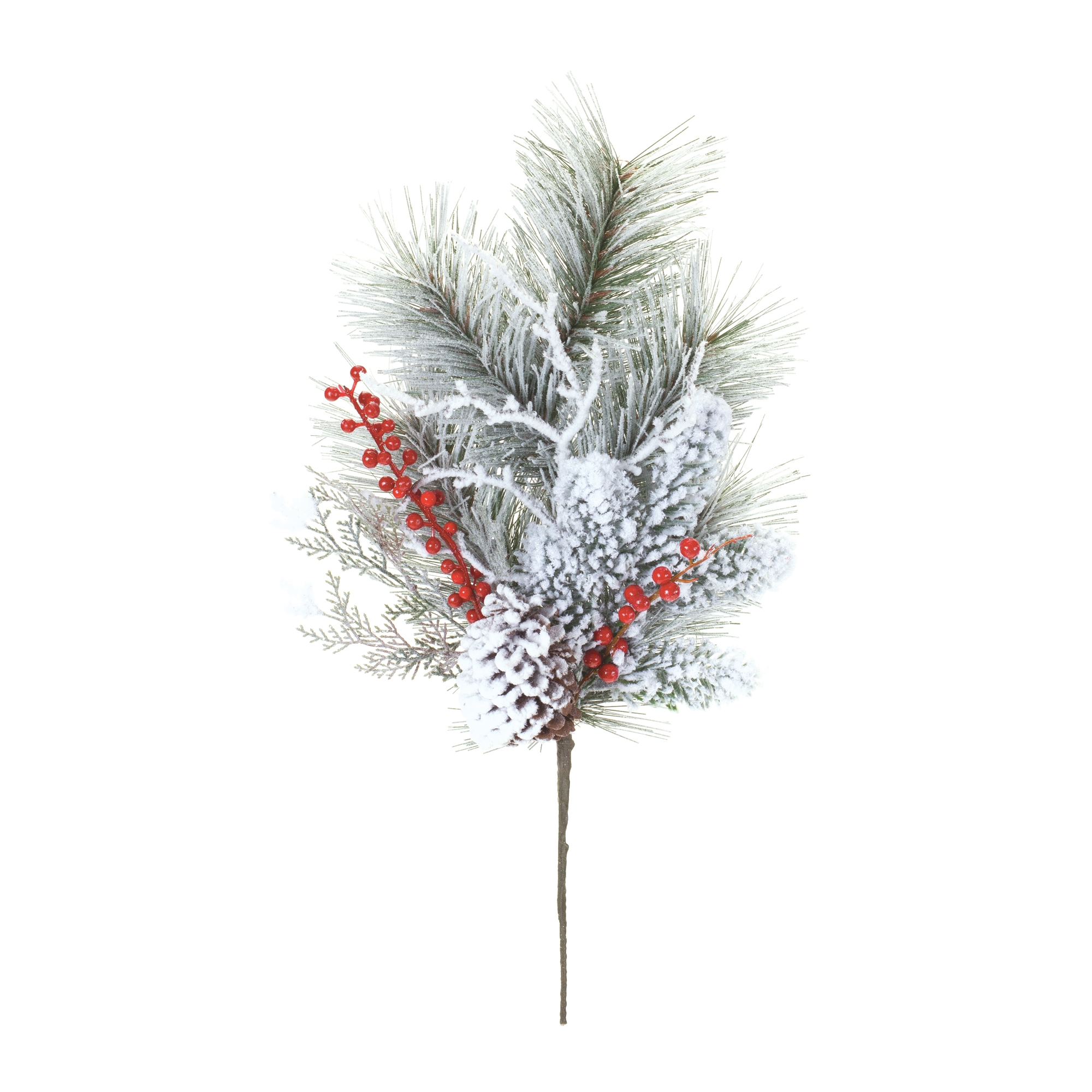 Snowy Pine w/Berry Spray (Set of 2) 20