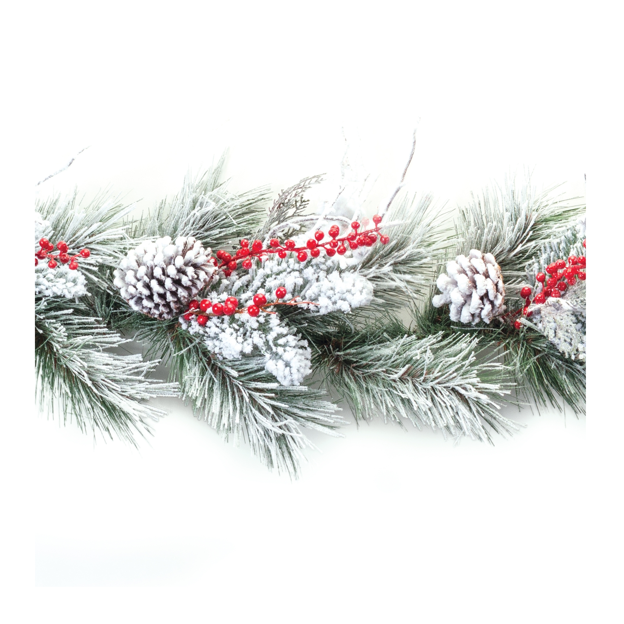 Snowy Pine w/Berry Garland 6'L PVC