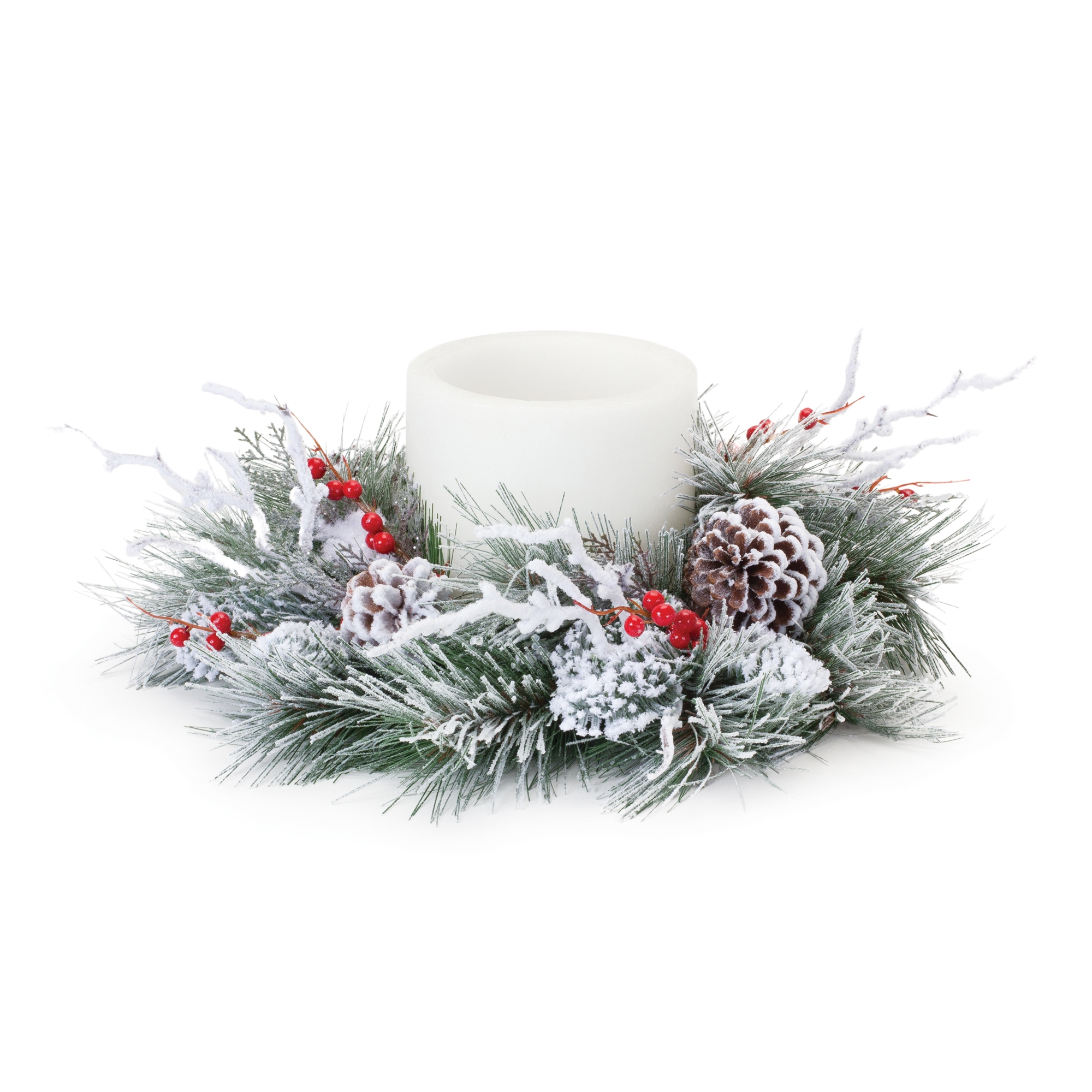 Snowy Pine w/Berry Wreath 20