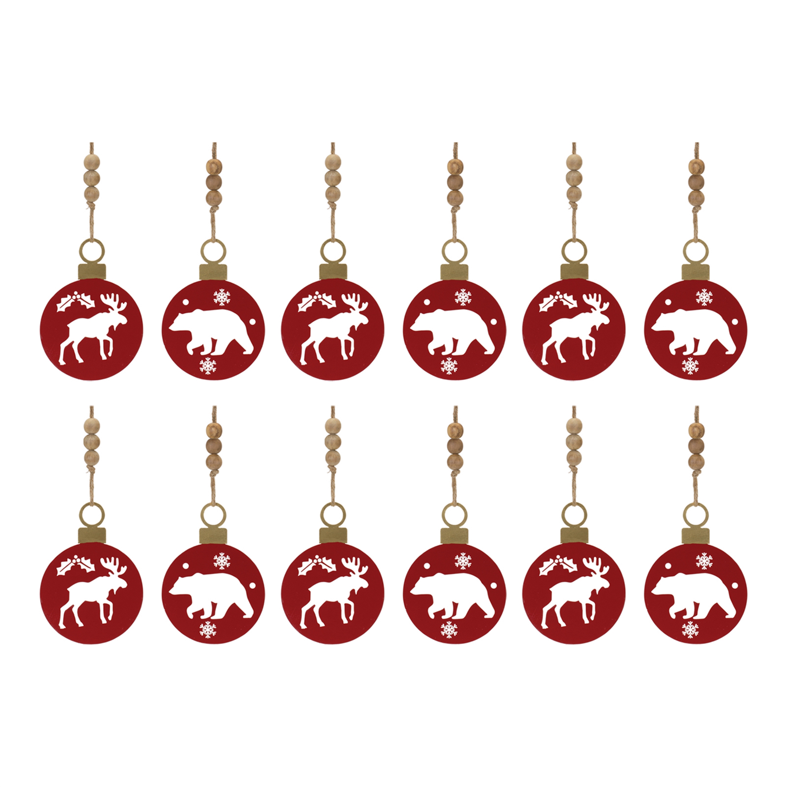 Bear and Moose Cut-Out Ornament (Set of 12) 7.5