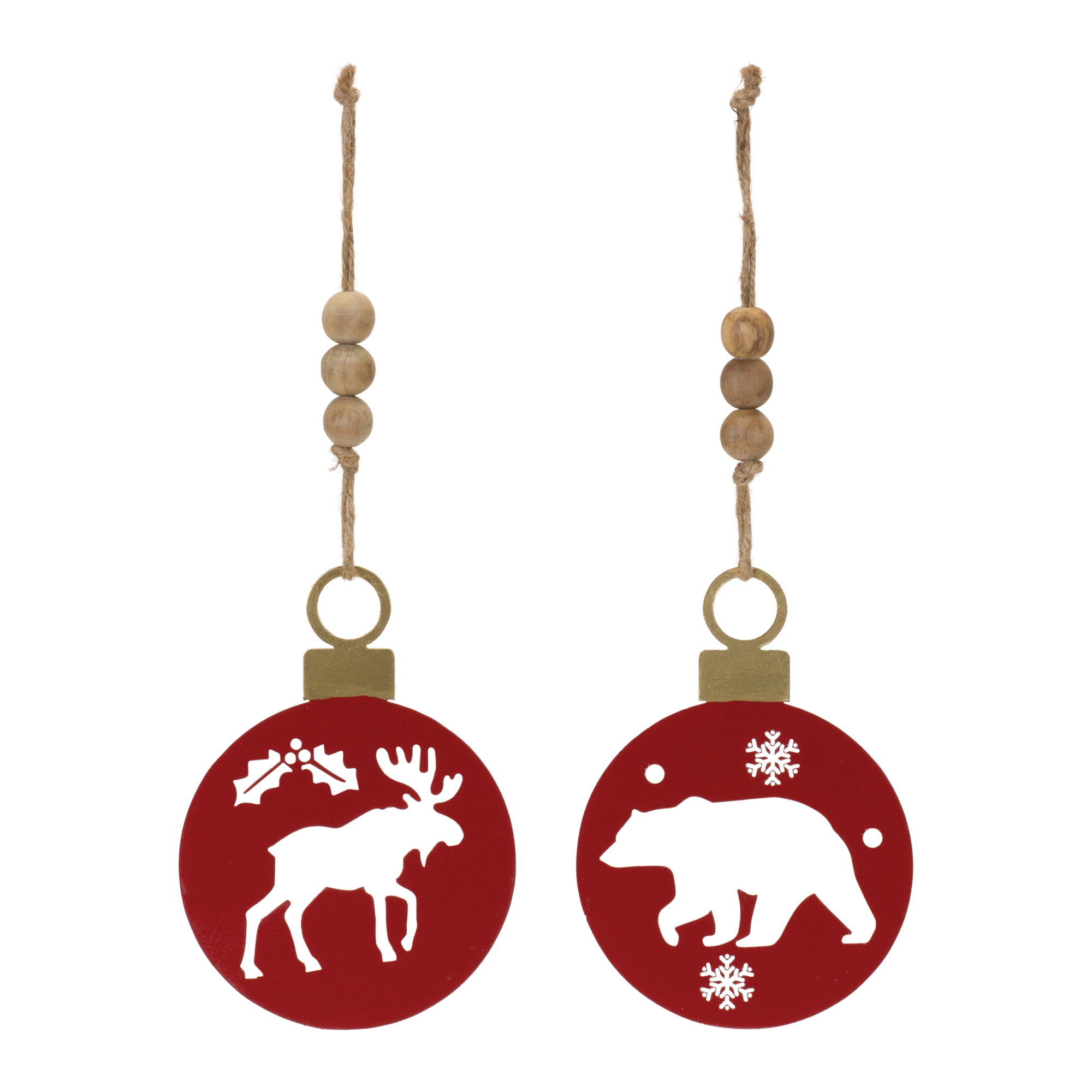 Bear and Moose Cut-Out Ornament (Set of 12) 7.5