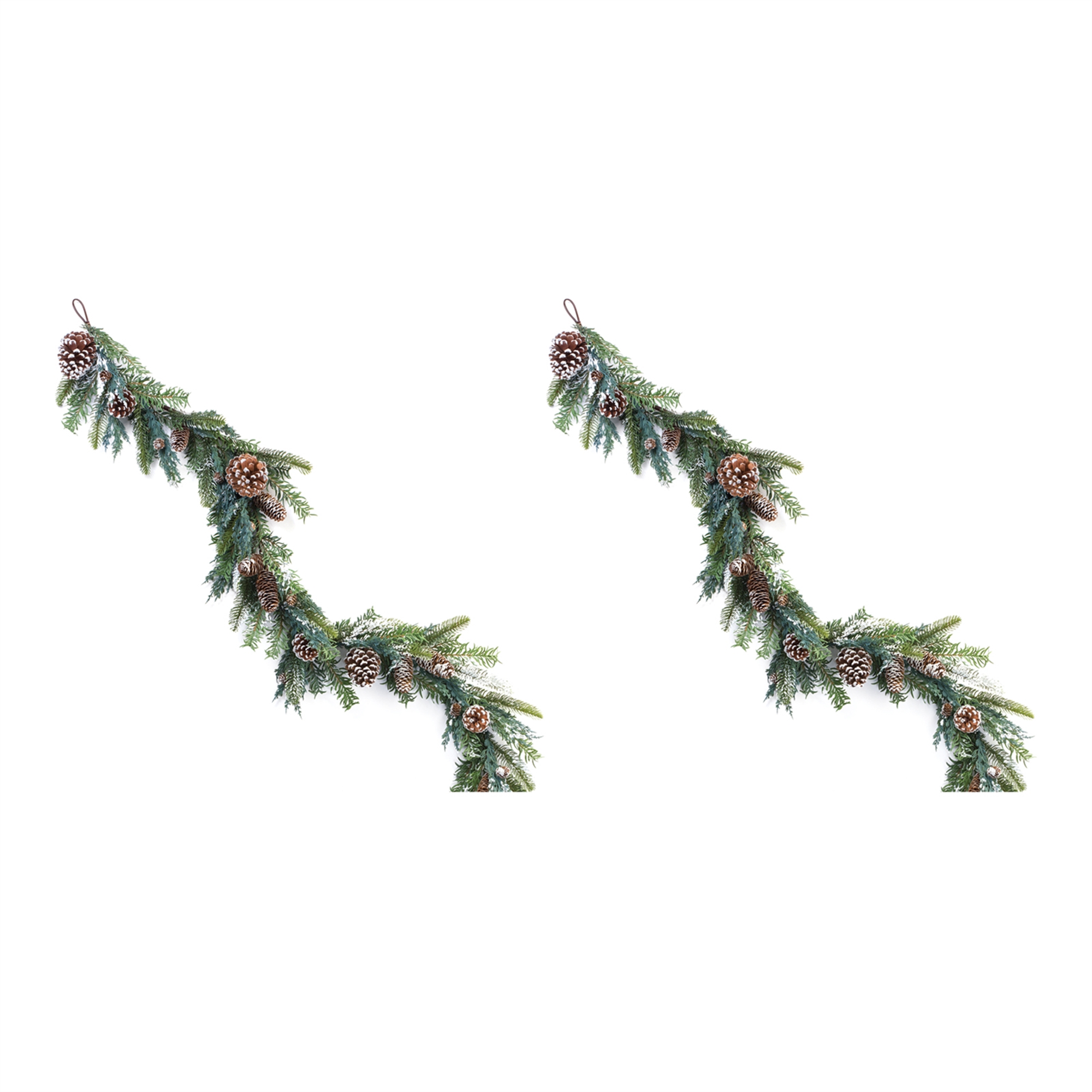 Pine and Cone Garland (Set of 2) 5.5'L Plastic