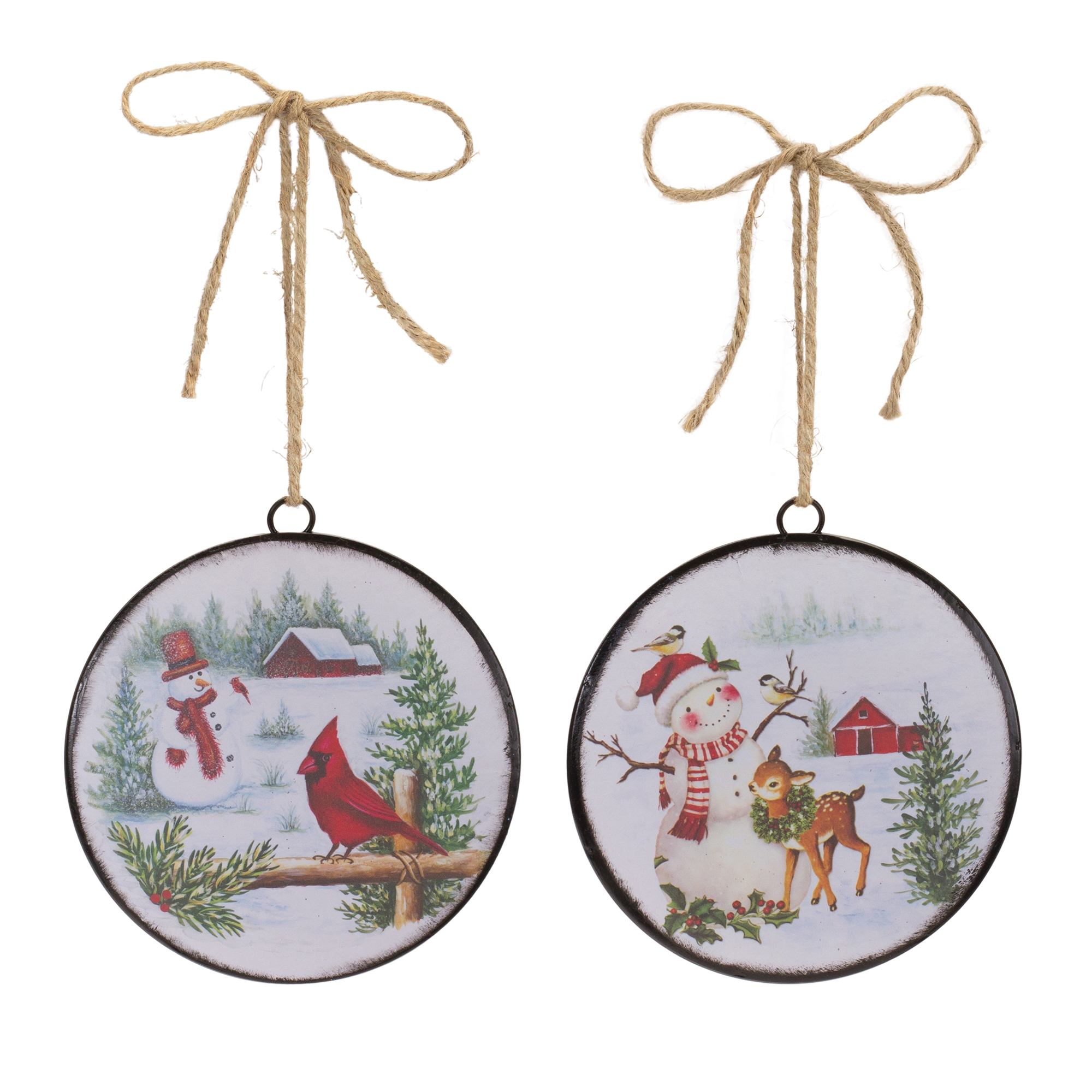 Snowman Disc Ornament (Set of 12) 6.5