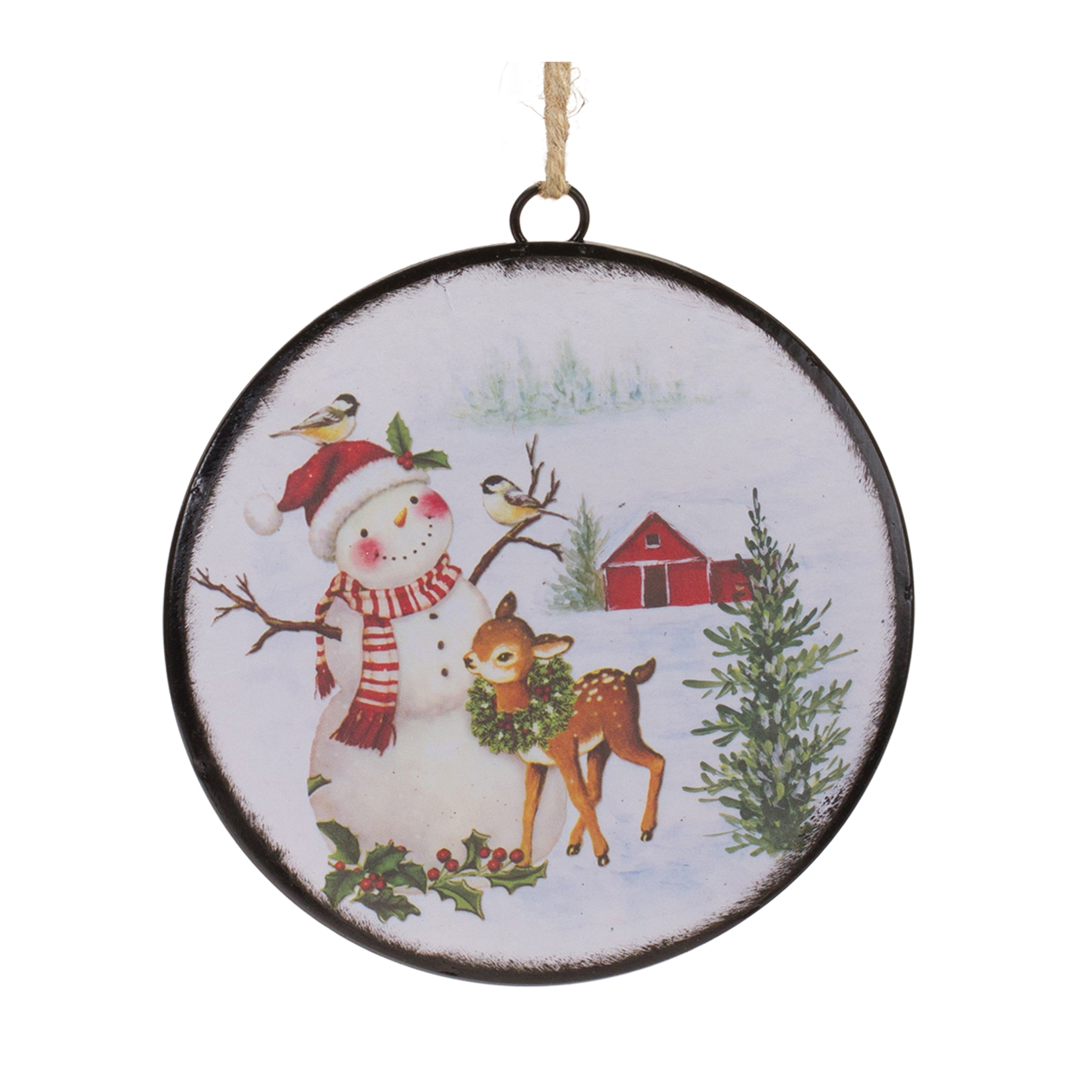 Snowman Disc Ornament (Set of 12) 6.5