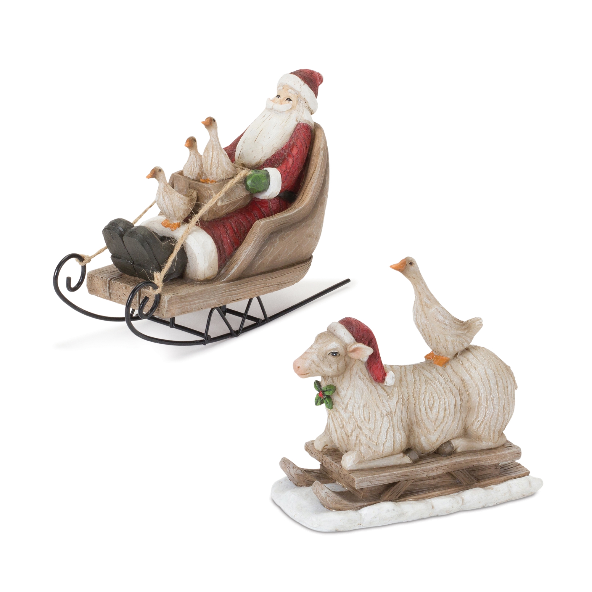 Santa and Animals on Sled (Set of 2) 7
