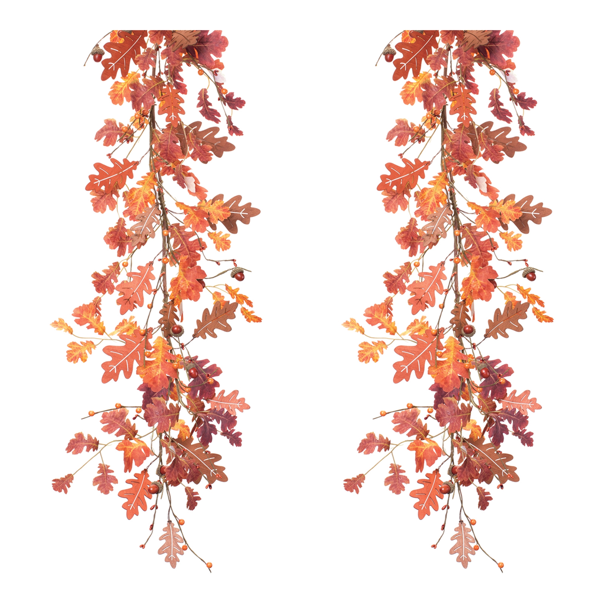 Oak Leaf Garland (Set of 2) 5'L Polyester