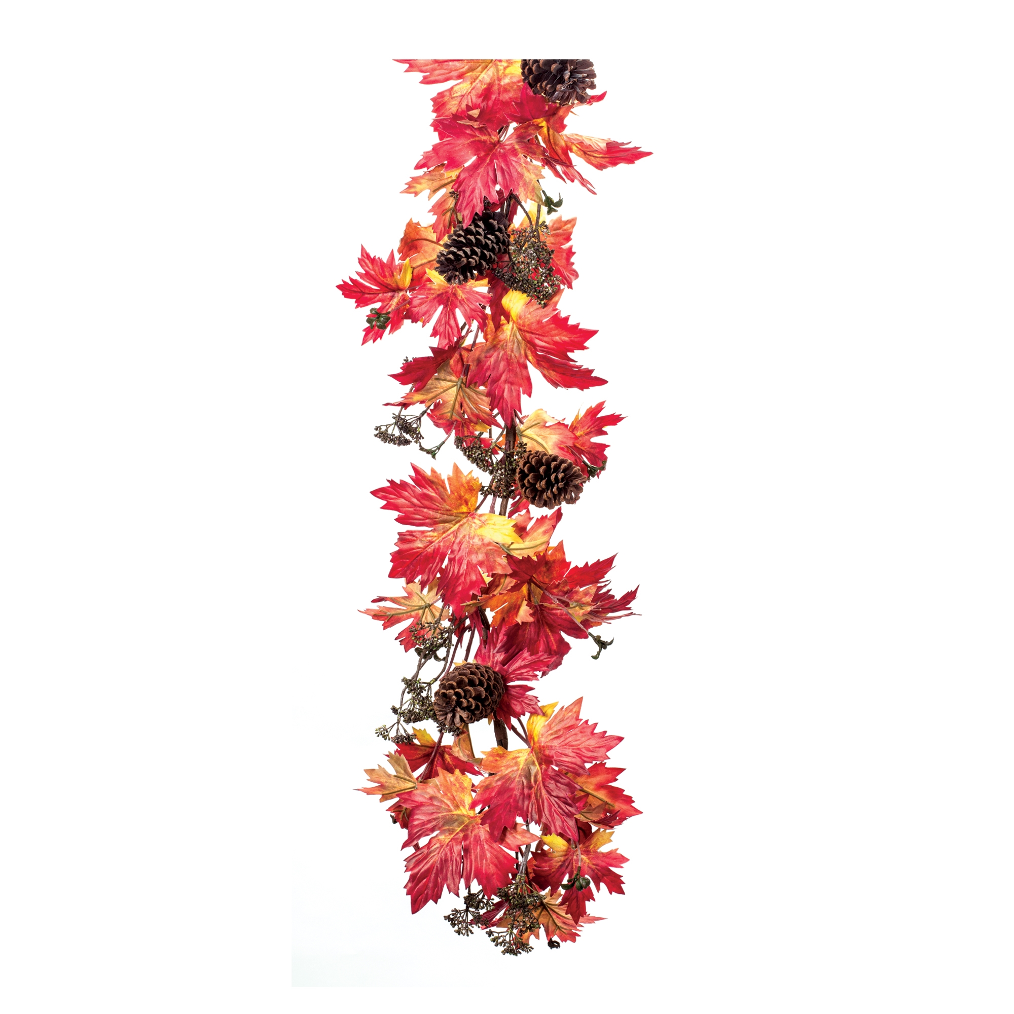 Maple Leaf w/Cone Garland (Set of 2) 5.5'L Polyester