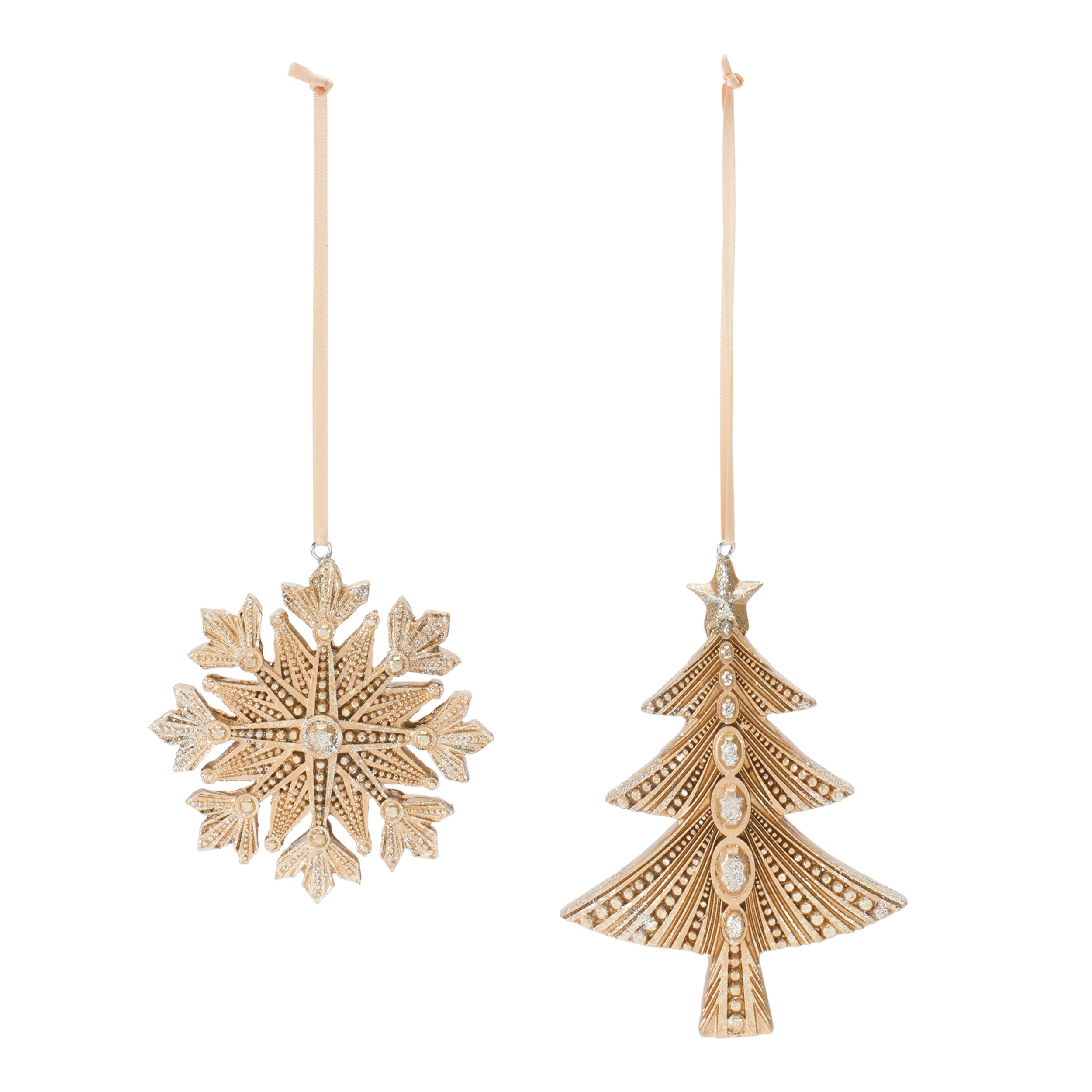 Tree and Snowflake Ornament (Set of 12) 3.25