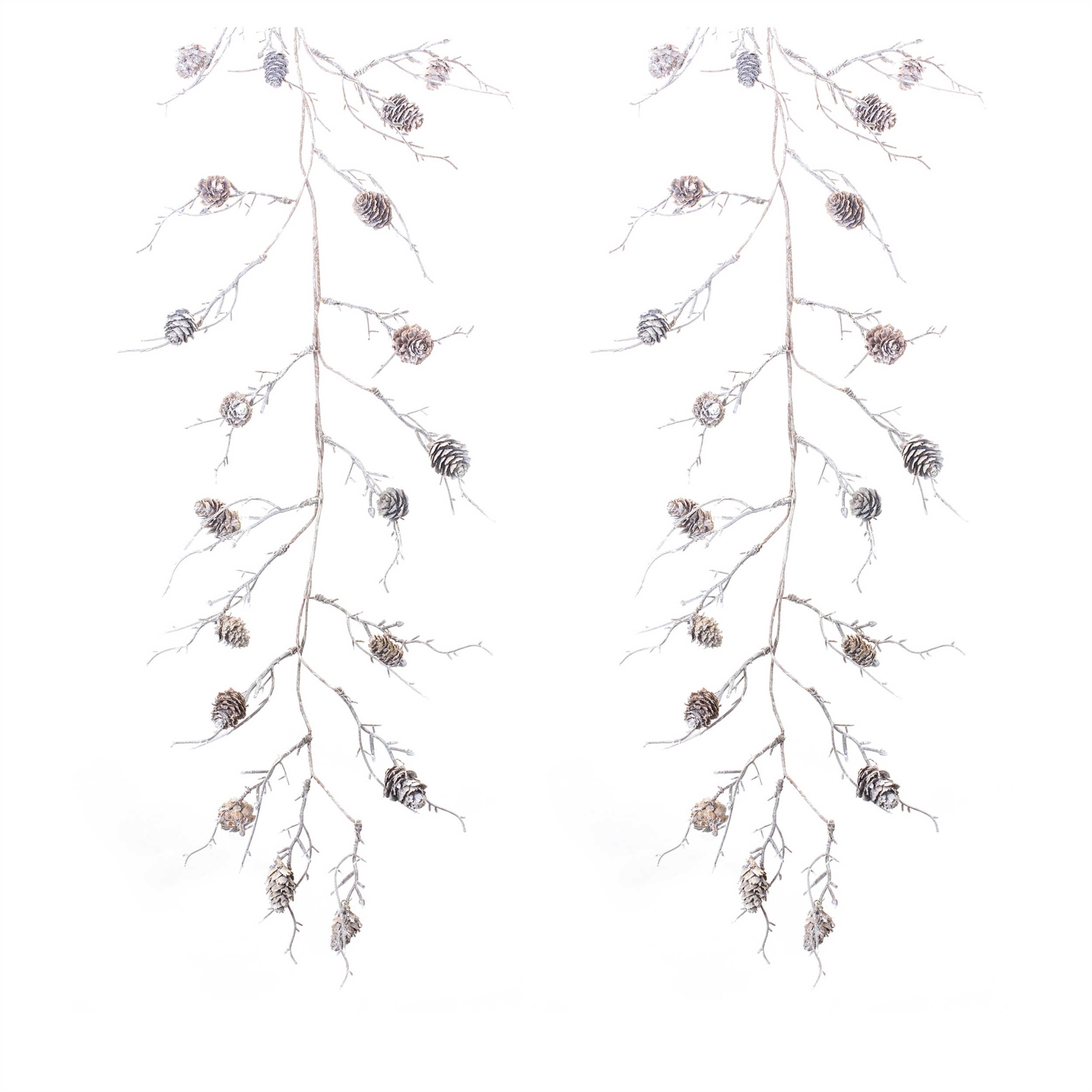 Pine Cone Garland (Set of 2) 5.5'L Plastic/Cone
