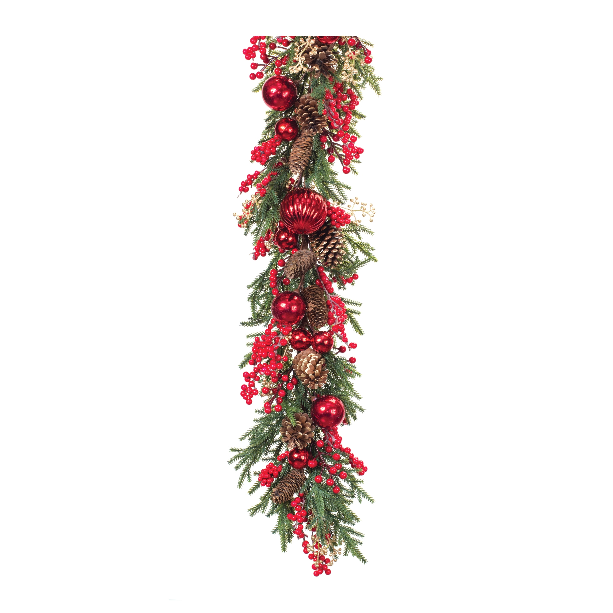 Pine Garland w/Berry & Ornament 5'L Plastic