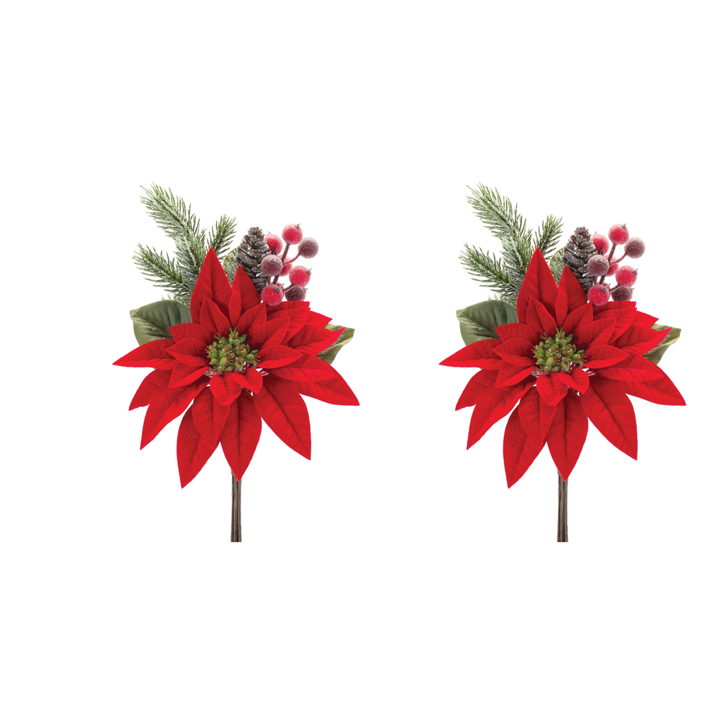 Poinsettia Pick (Set of 2) 18