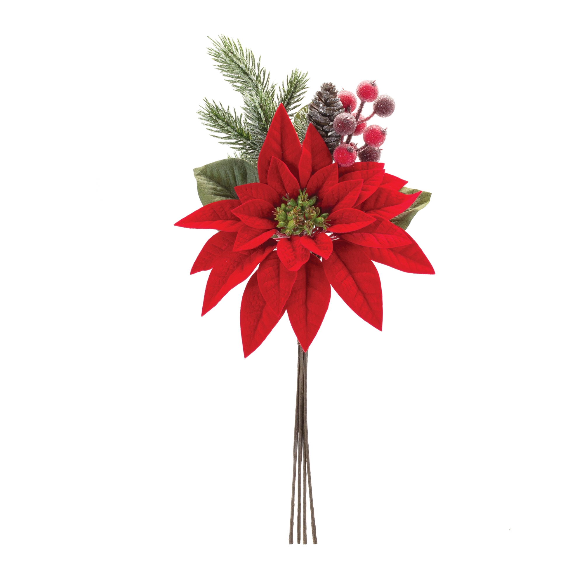 Poinsettia Pick (Set of 2) 18