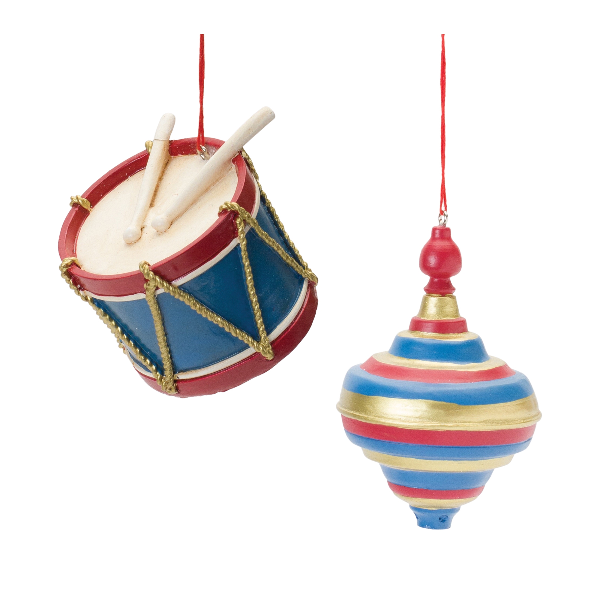 Drum and Top Ornament (Set of 12) 2.25