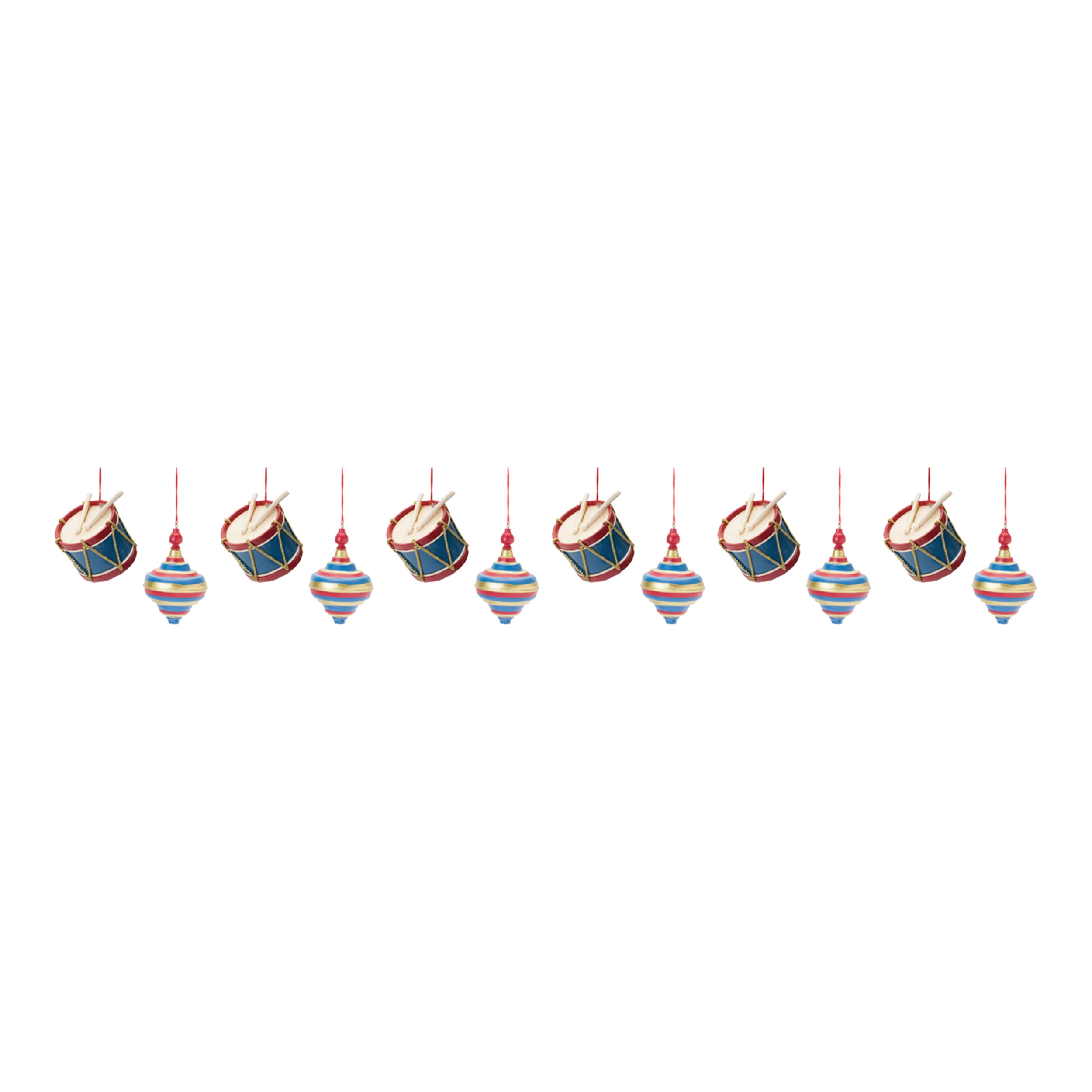 Drum and Top Ornament (Set of 12) 2.25