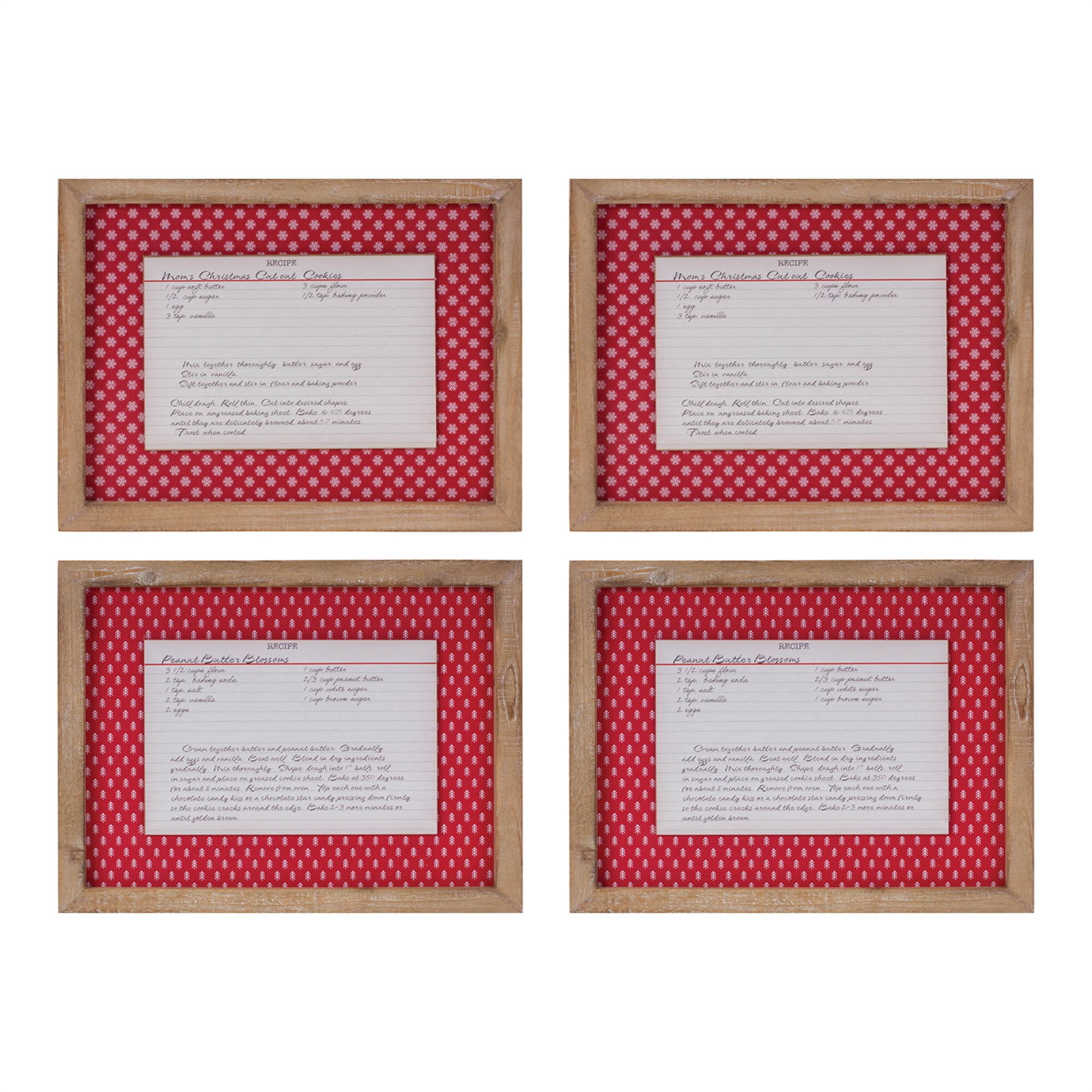 Framed Christmas Cookie Recipe (Set of 4) 13.5