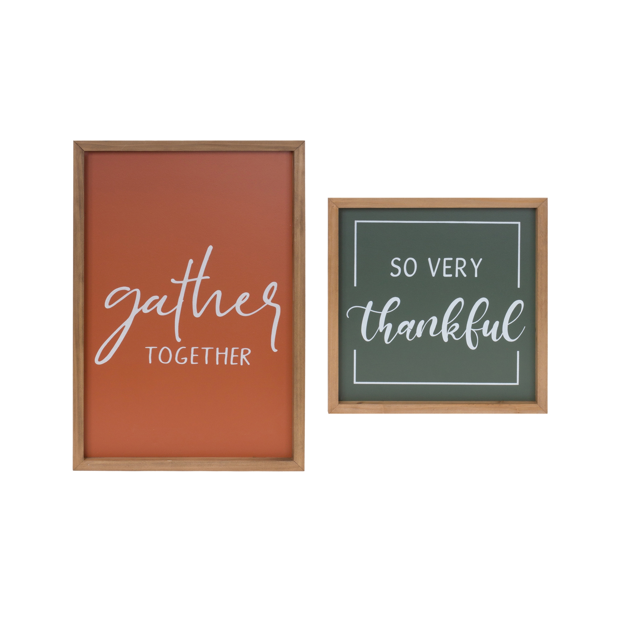 Gather and Thankful Sign (Set of 2) 12