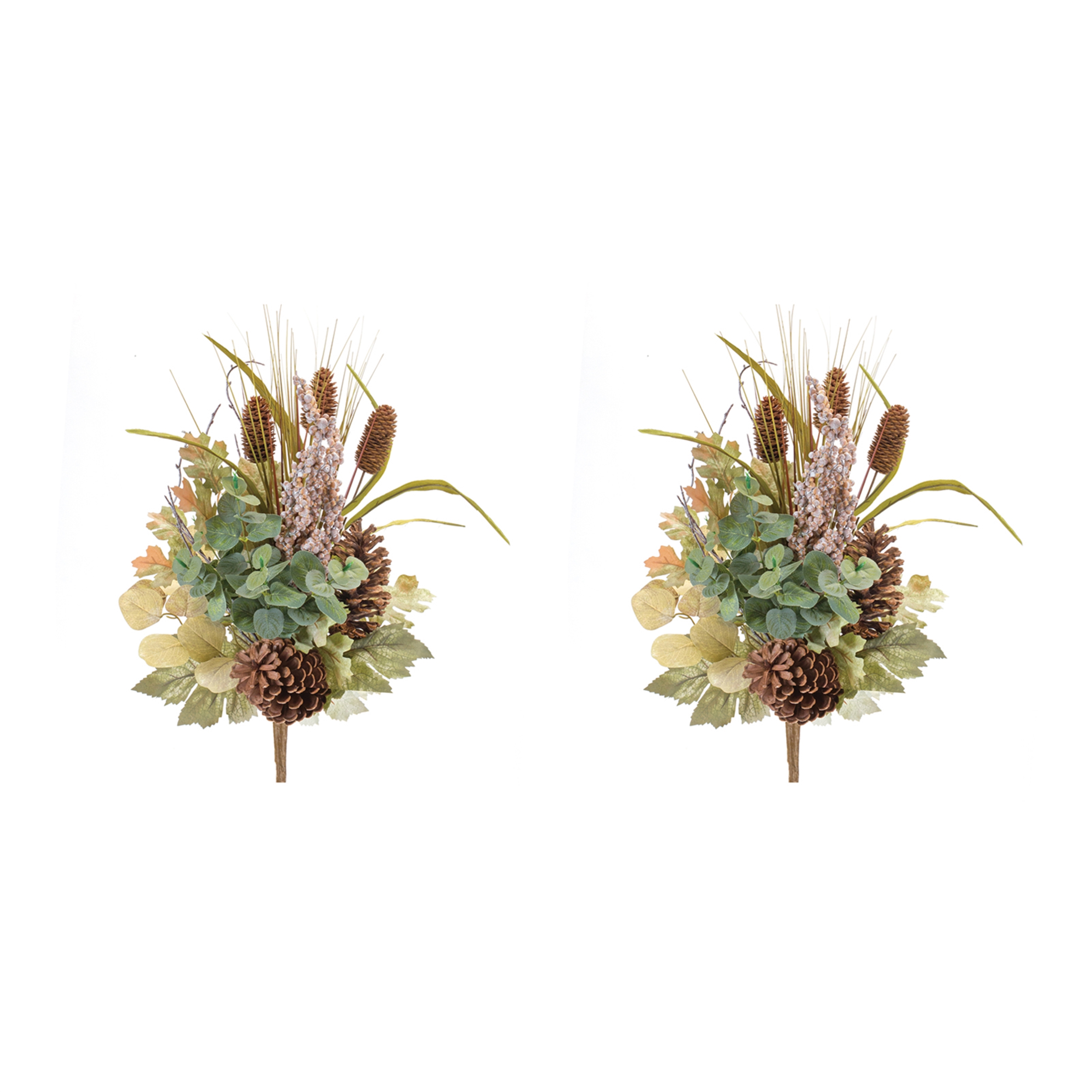 Foliage/Berry/Cone Bush (Set of 2) 23