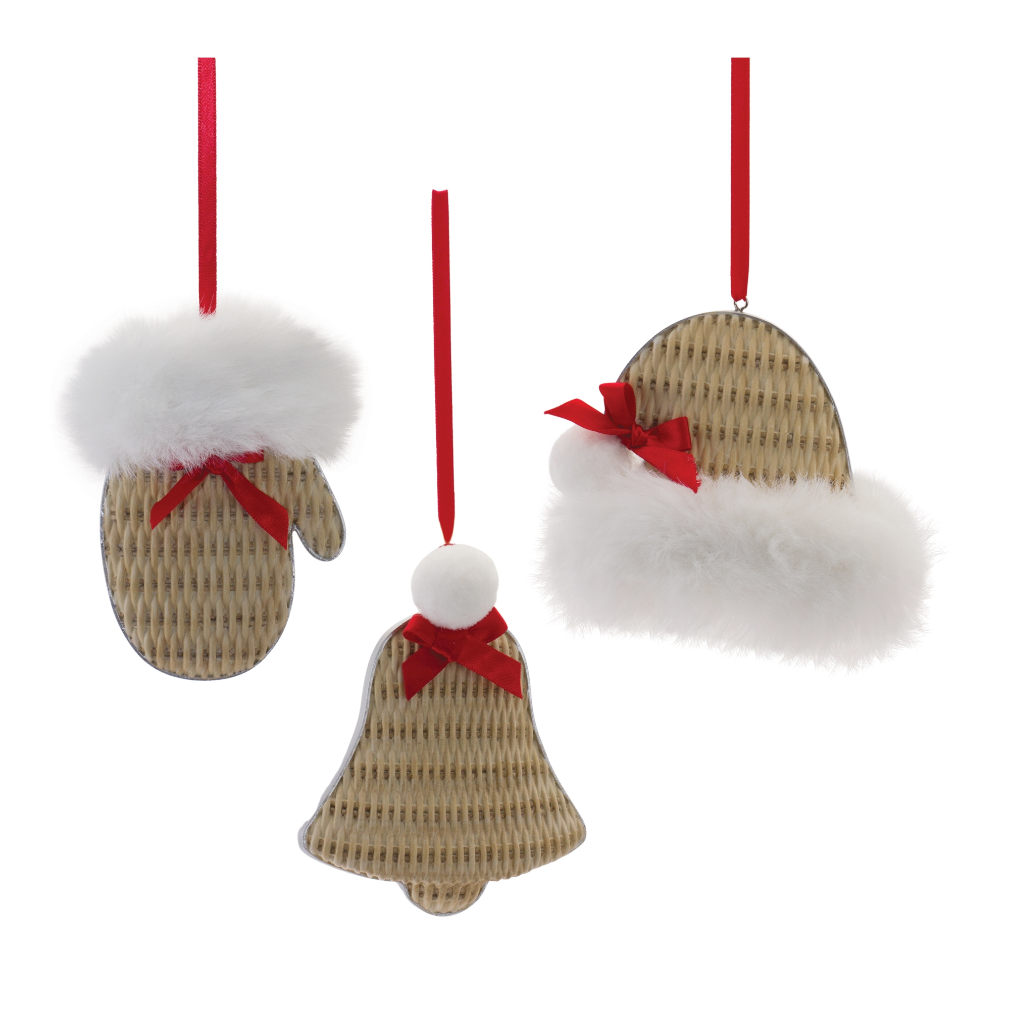 Mitten/Hat/Bell Ornament (Set of 12) 3.5