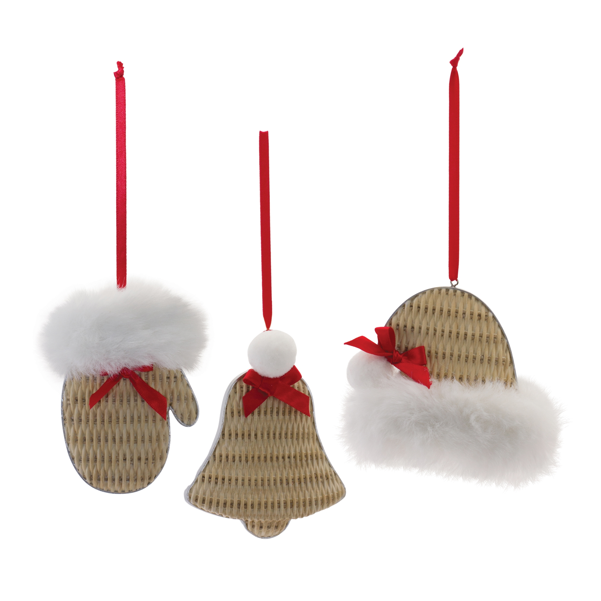 Mitten/Hat/Bell Ornament (Set of 12) 3.5