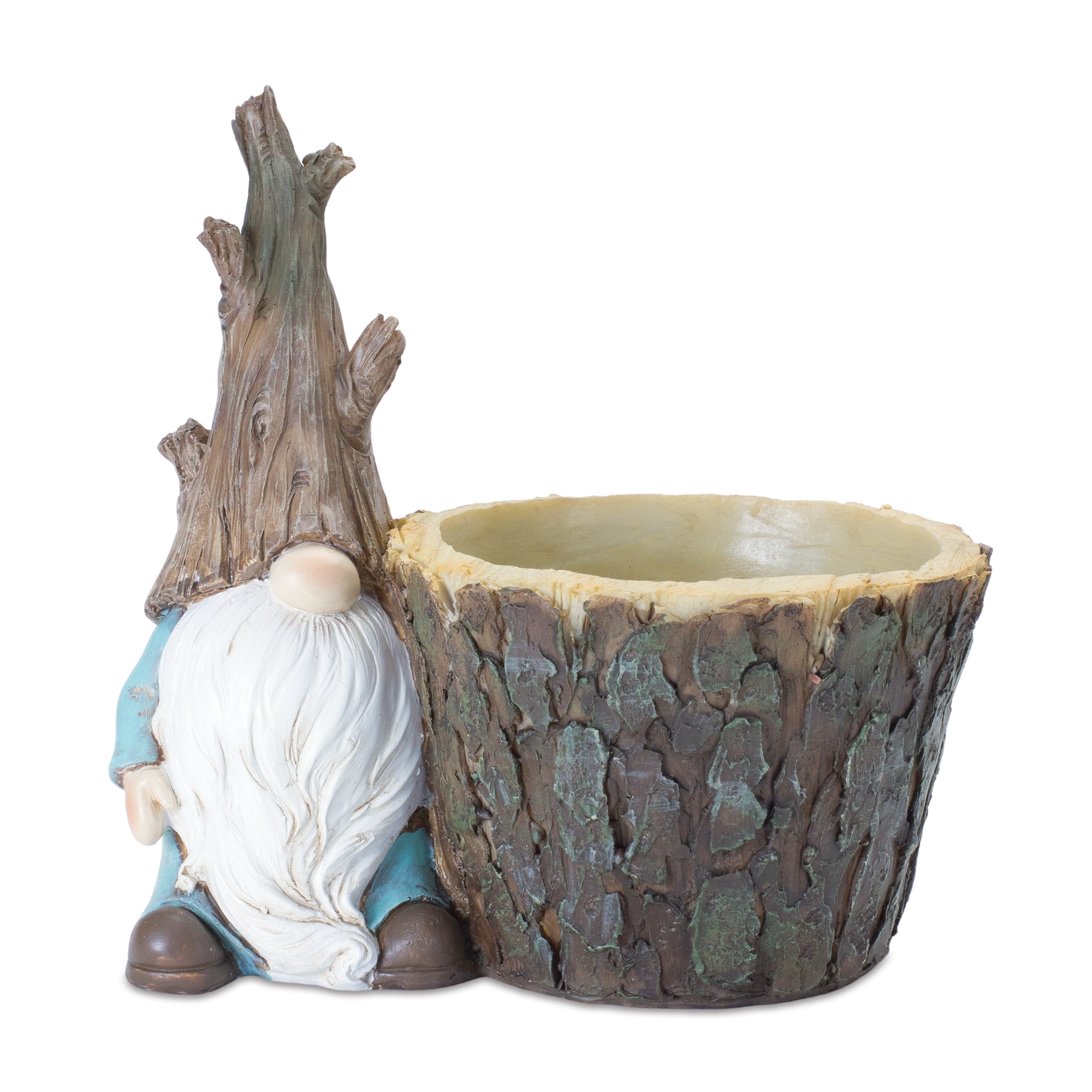 Gnome w/Tree Trunk Pot (Set of 2) 6.5