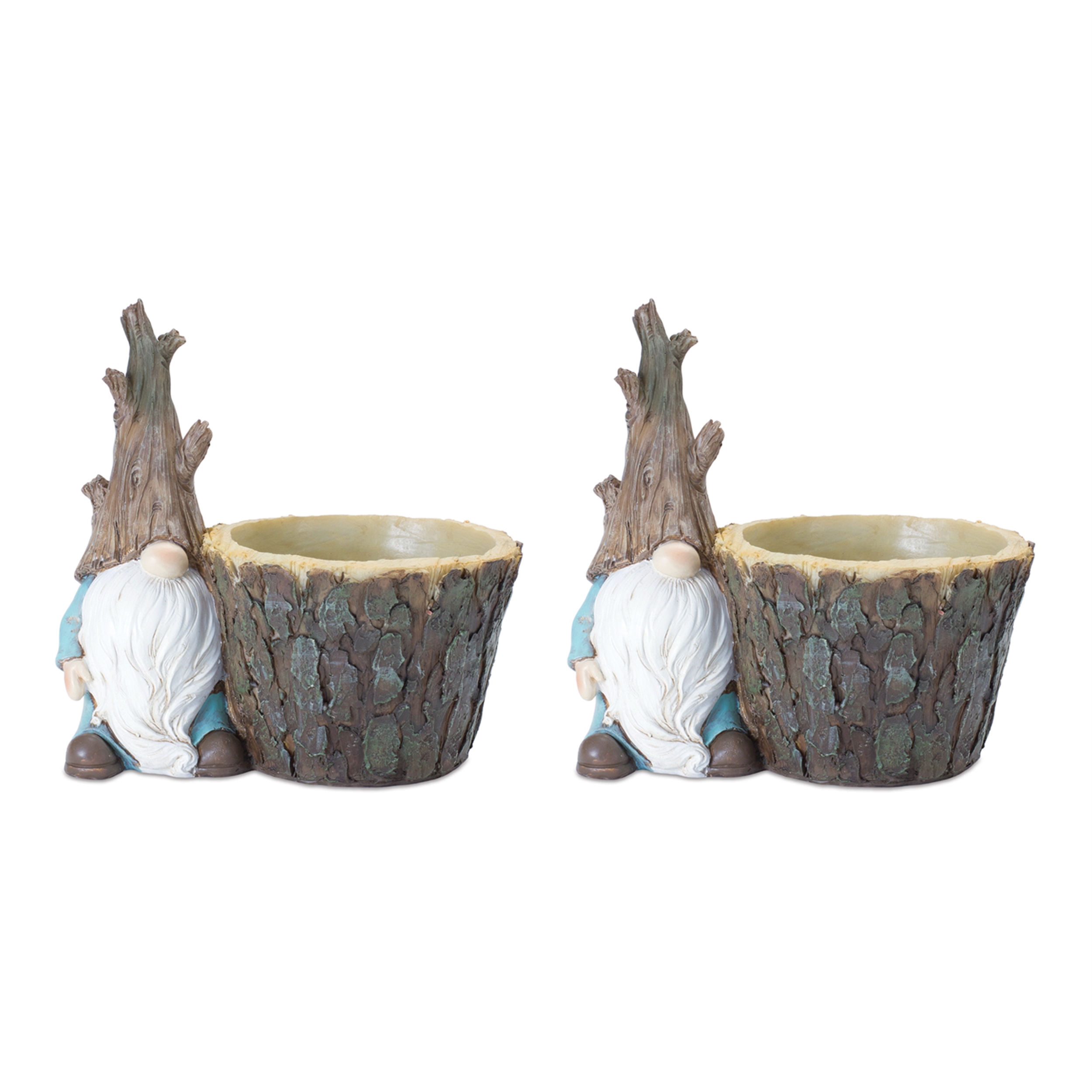 Gnome w/Tree Trunk Pot (Set of 2) 6.5